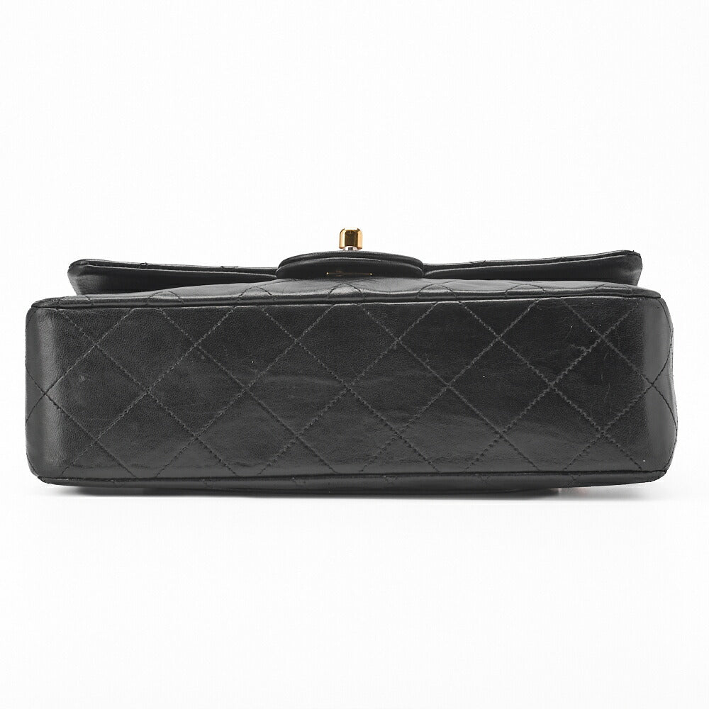 CHANEL Chain Shoulder Bag Matelasse Double Flap Lambskin Black Gold-Tone Hardware Pre-Owned - Vintage La Charme