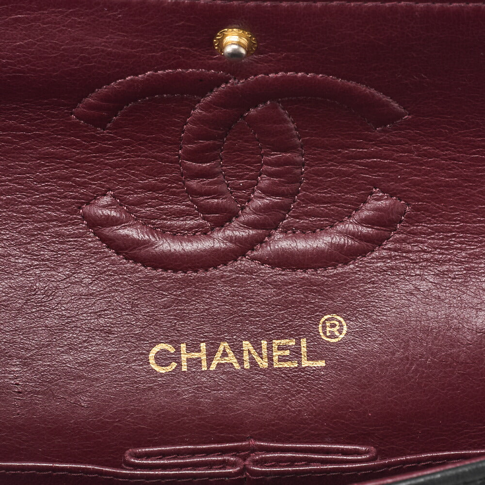 CHANEL Chain Shoulder Bag Matelasse Double Flap Lambskin Black Gold-Tone Hardware Pre-Owned - Vintage La Charme