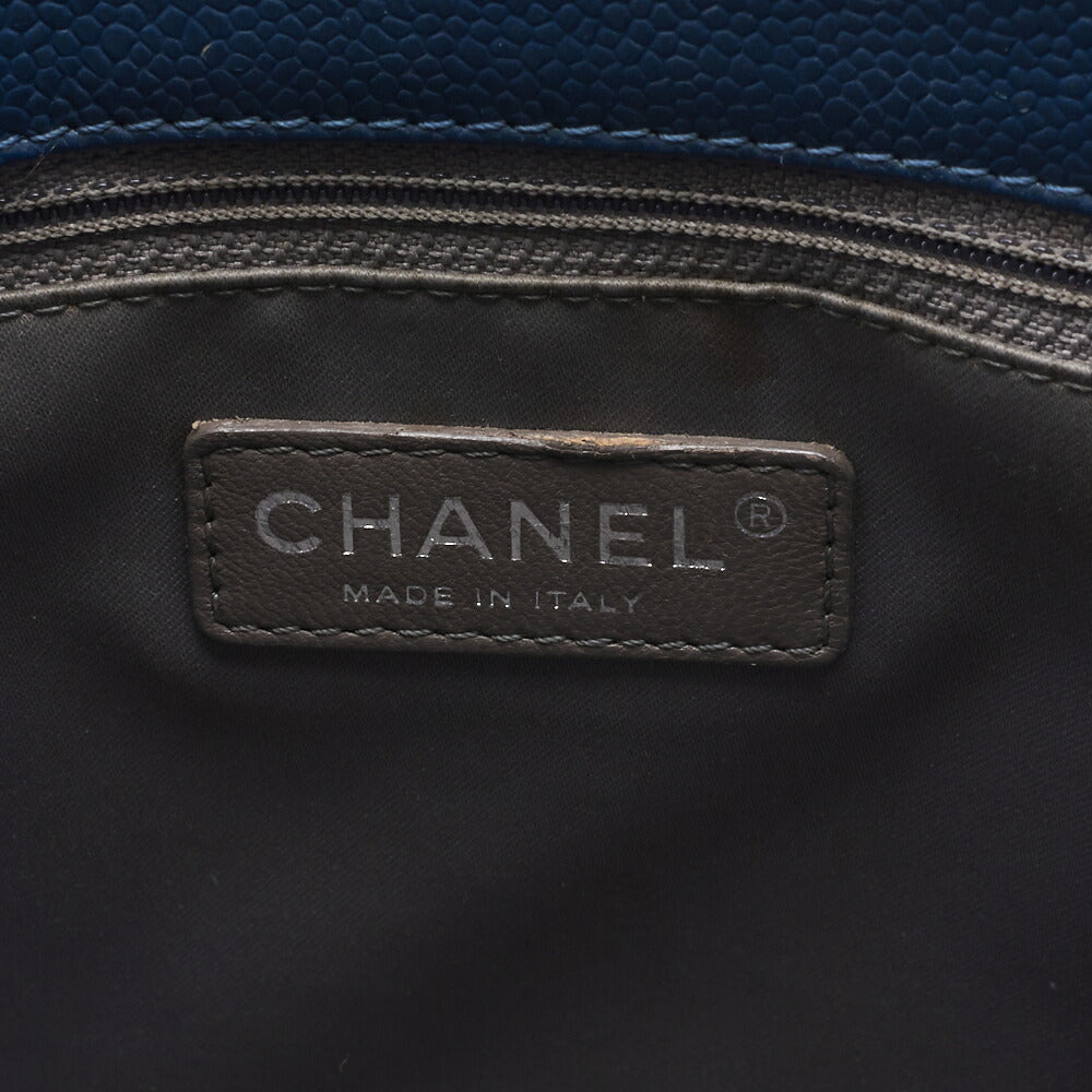 CHANEL Shoulder Bag Tote Bag Matelasse Caviar Skin Navy Silver-Tone Hardware Pre-Owned - Vintage La Charme