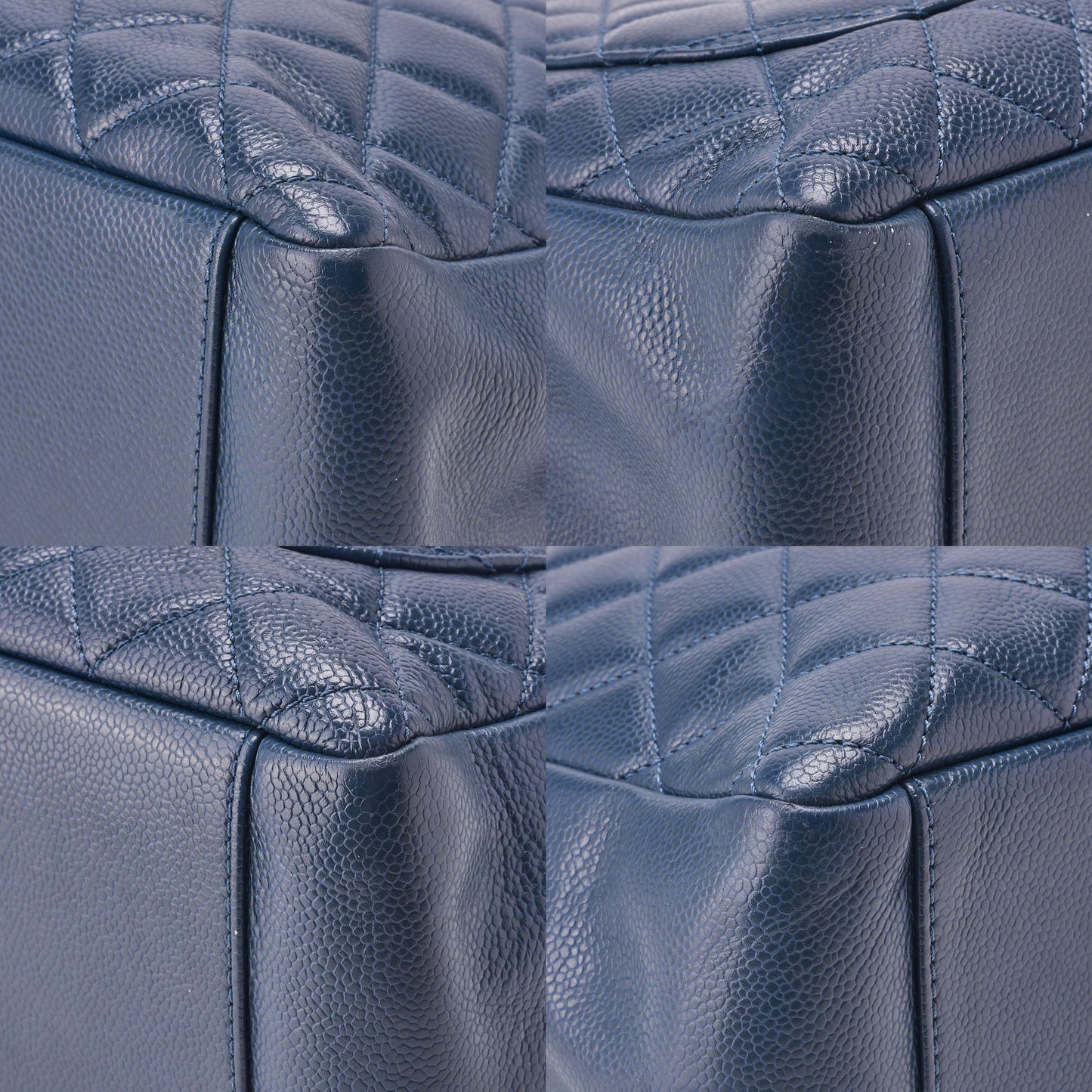 CHANEL Shoulder Bag Tote Bag Matelasse Caviar Skin Navy Silver-Tone Hardware Pre-Owned - Vintage La Charme