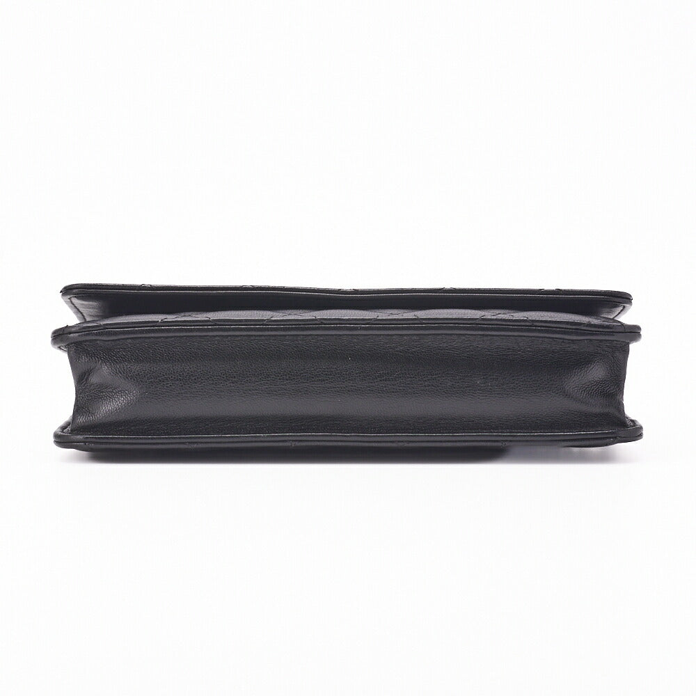 Chanel Chain Wallet Matelasse Lambskin Black Silver-Tone Hardware Pre-Owned - Vintage La Charme