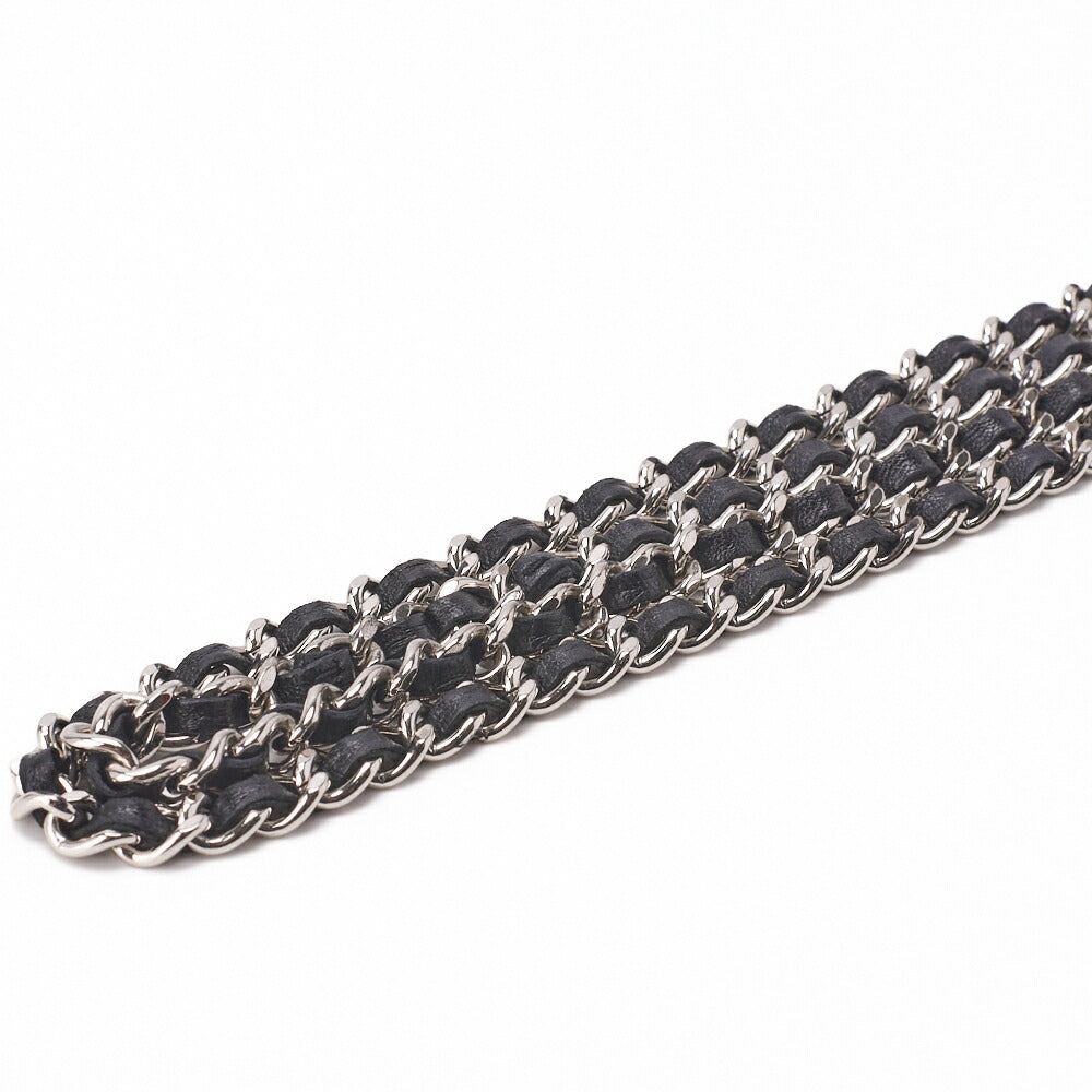 Chanel Chain Wallet Matelasse Lambskin Black Silver-Tone Hardware Pre-Owned - Vintage La Charme