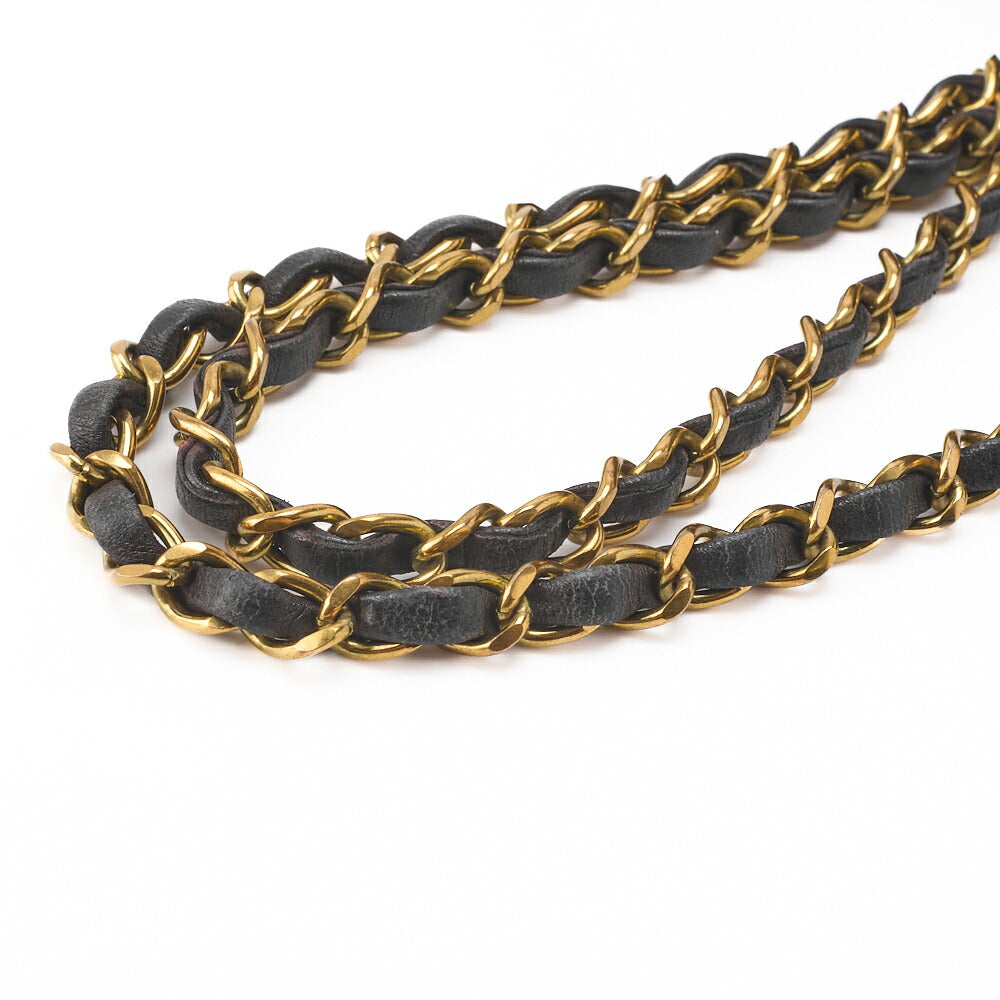 CHANEL Shoulder Bag Matelasse Outside Flap Fringe Chain Shoulder Lambskin Black Gold-Tone Hardware Pre-Owned - Vintage La Charme