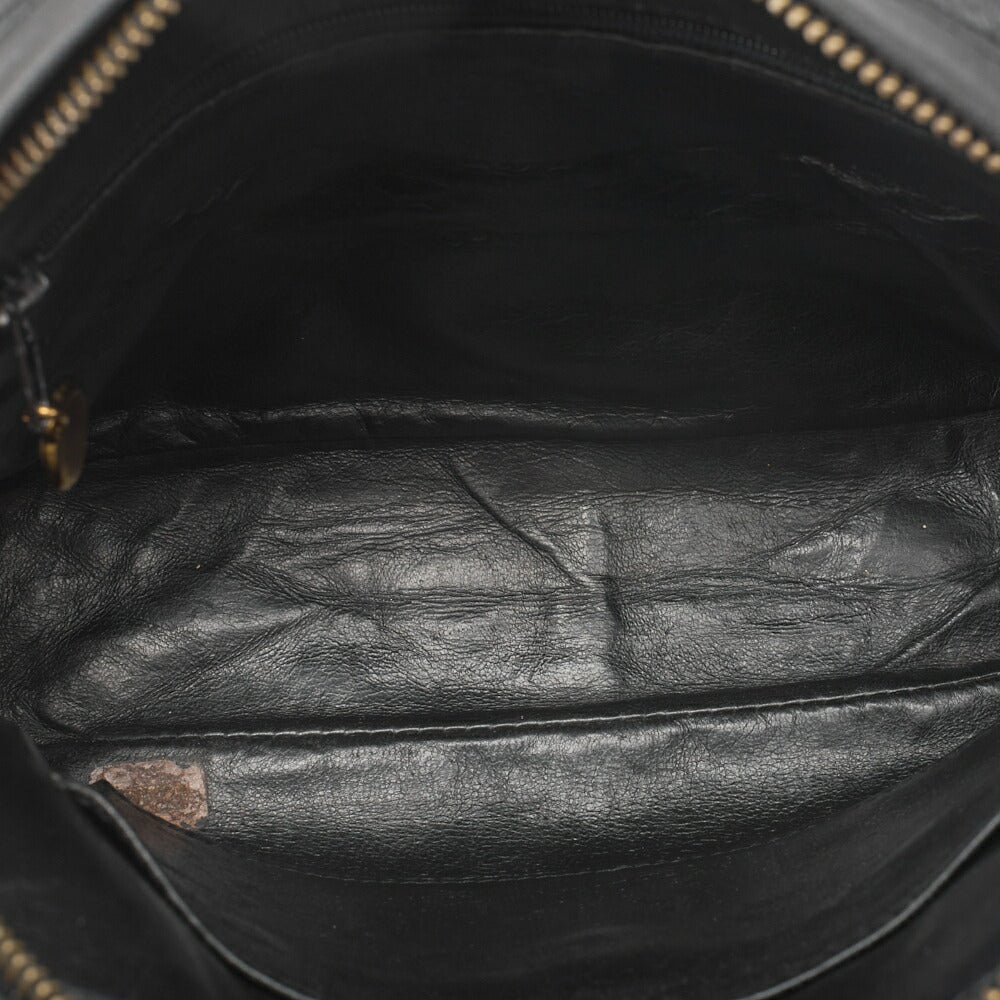 CHANEL Shoulder Bag Matelasse Outside Flap Fringe Chain Shoulder Lambskin Black Gold-Tone Hardware Pre-Owned - Vintage La Charme