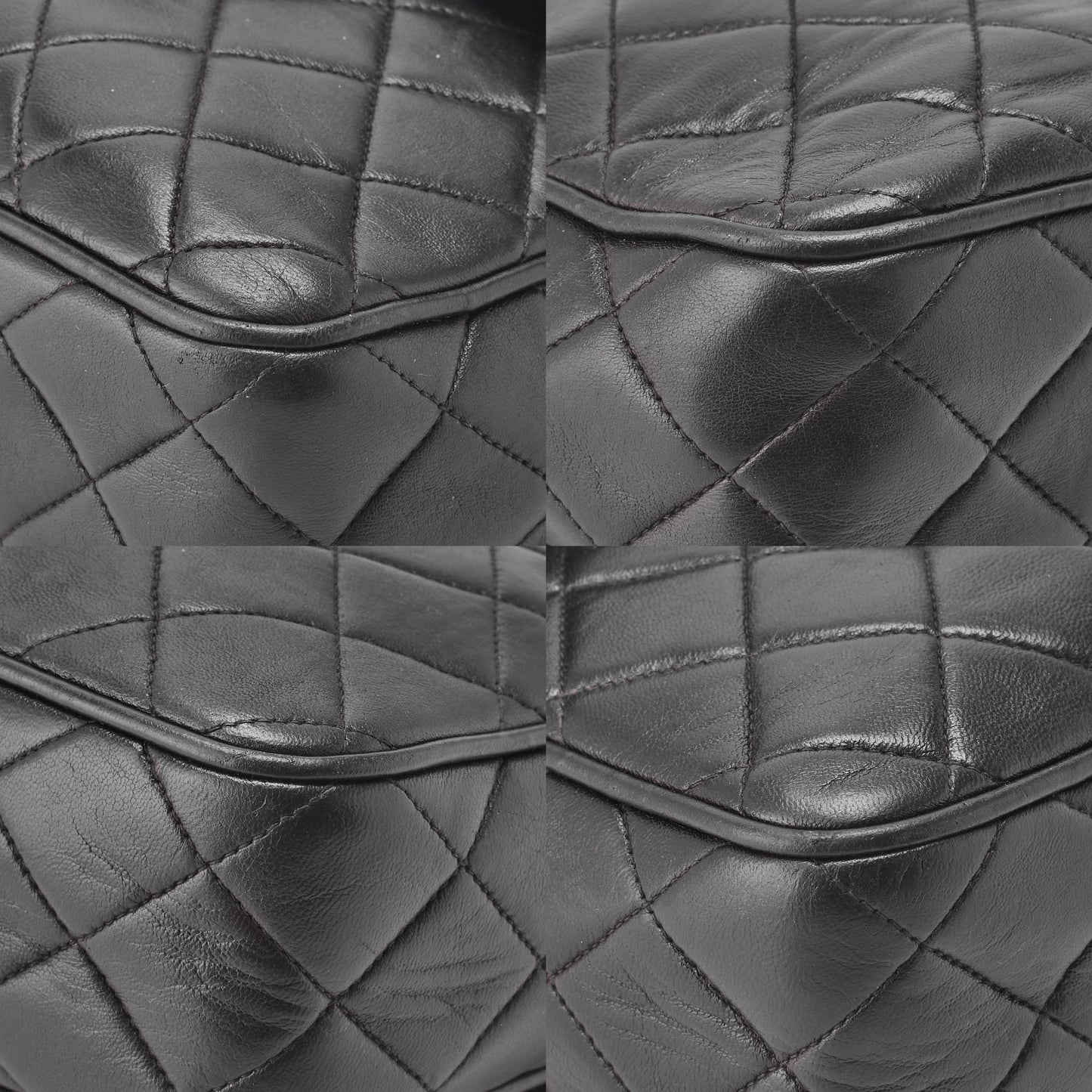 CHANEL Shoulder Bag Matelasse Outside Flap Fringe Chain Shoulder Lambskin Black Gold-Tone Hardware Pre-Owned - Vintage La Charme