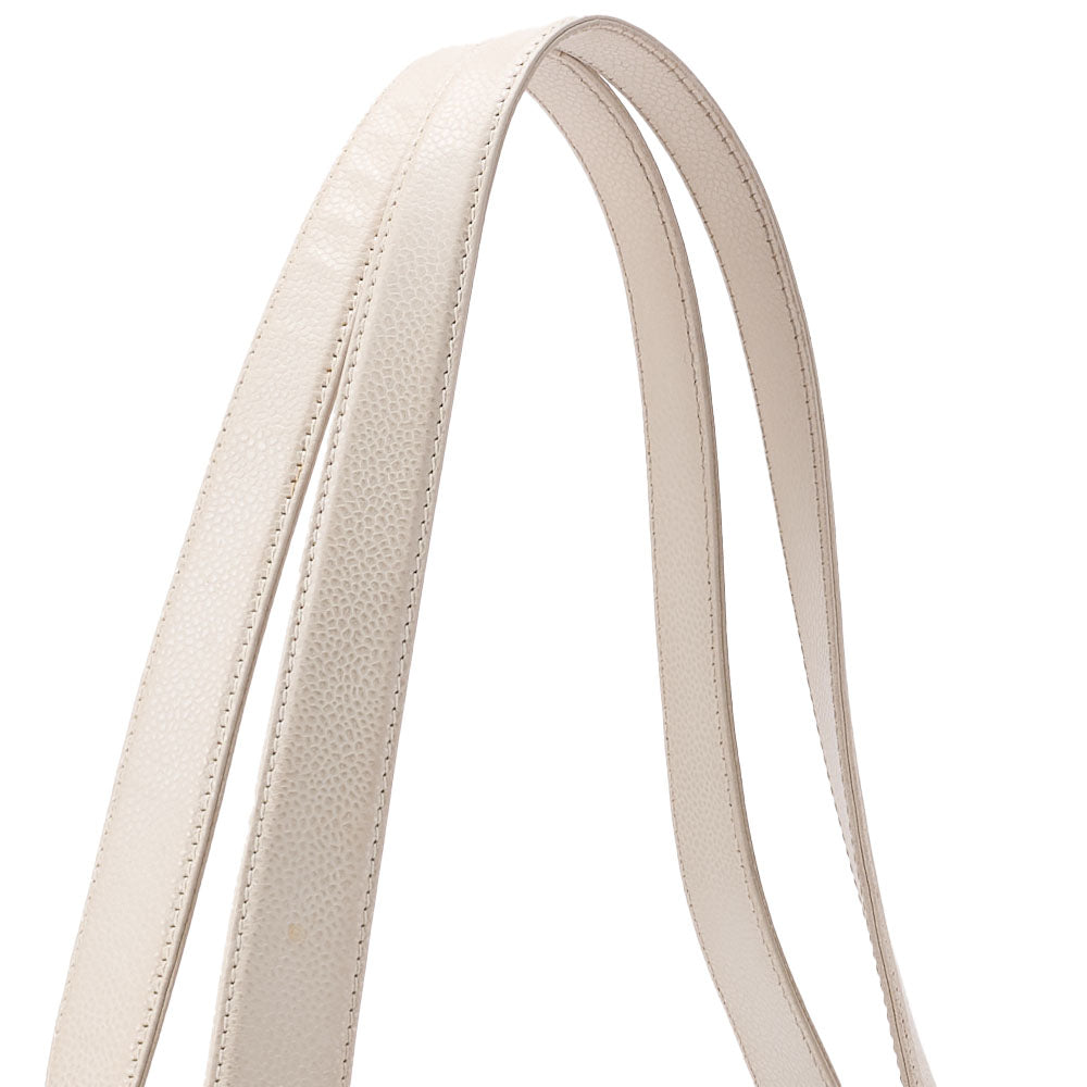 Chanel Shoulder Bag Matelasse Caviar Skin Ivory Gold-Tone Hardware Pre-Owned - Vintage La Charme