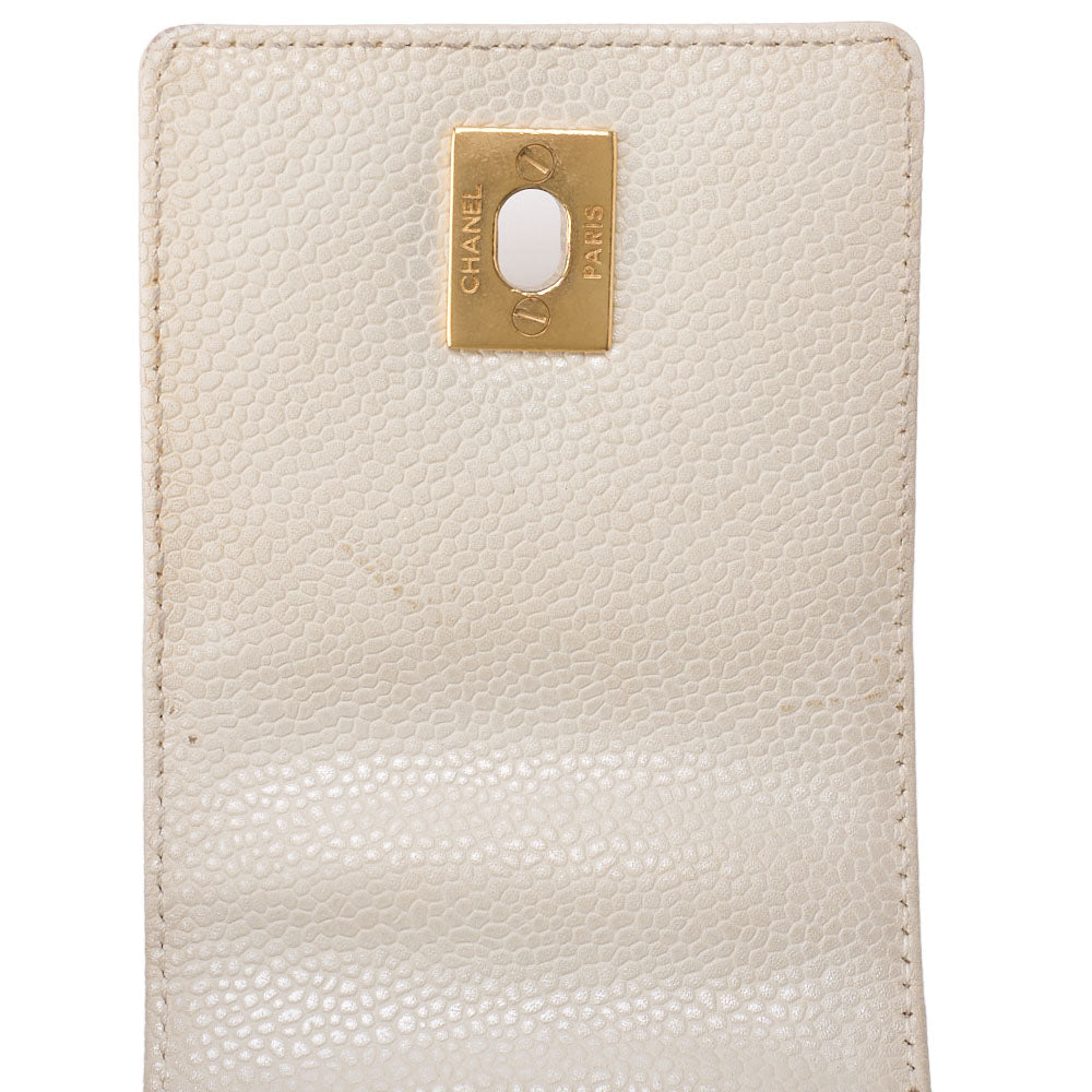Chanel Shoulder Bag Matelasse Caviar Skin Ivory Gold-Tone Hardware Pre-Owned - Vintage La Charme