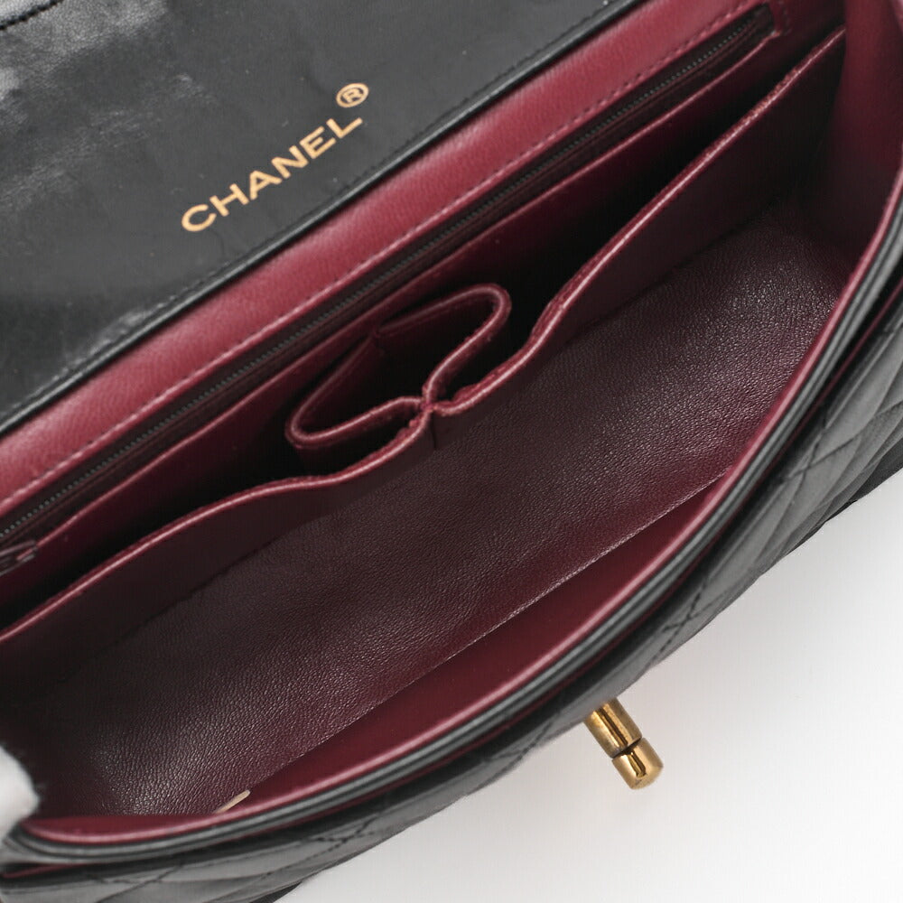 CHANEL Shoulder Bag Matelasse Lambskin Black Gold-Tone Hardware Pre-Owned - Vintage La Charme
