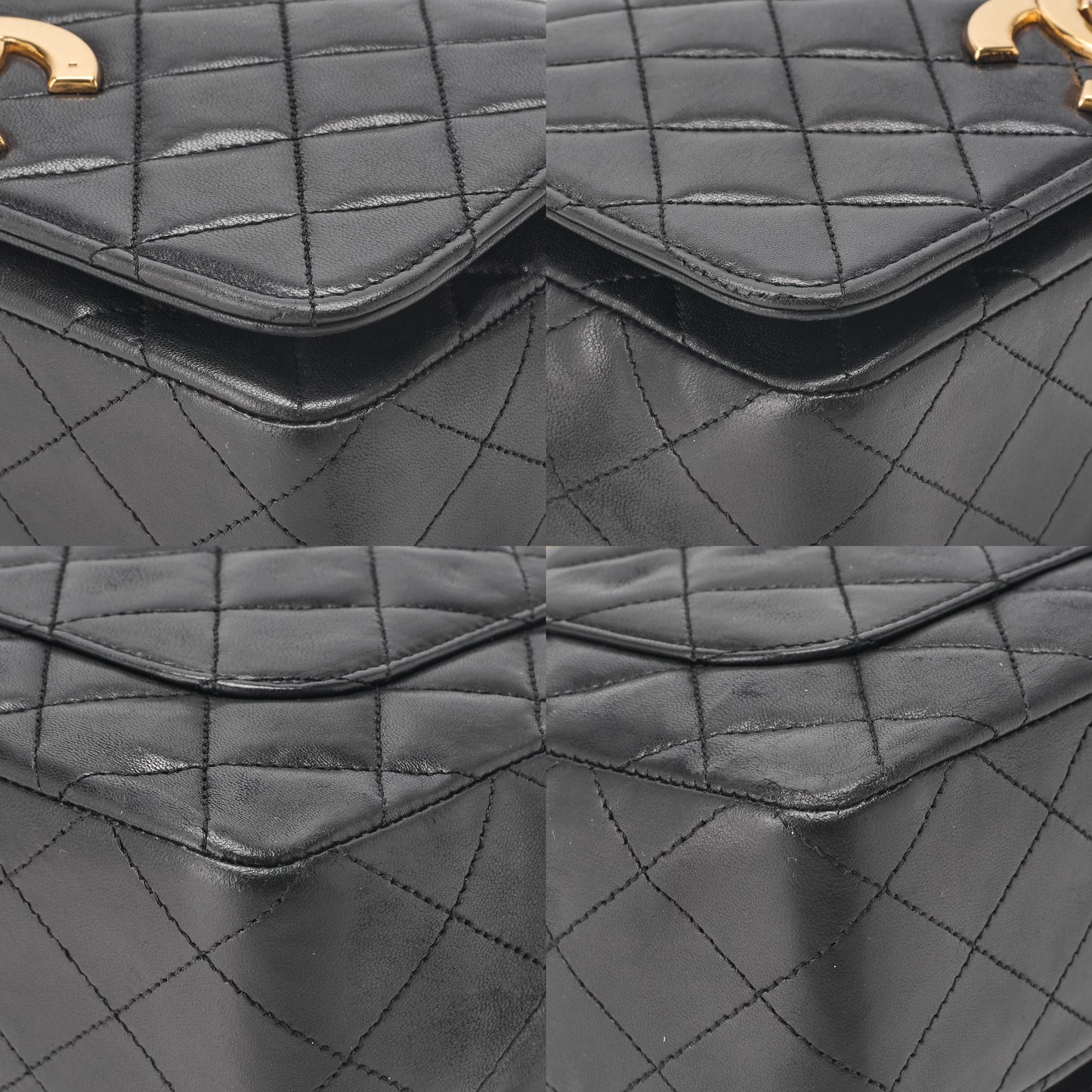 CHANEL Shoulder Bag Matelasse Lambskin Black Gold-Tone Hardware Pre-Owned - Vintage La Charme