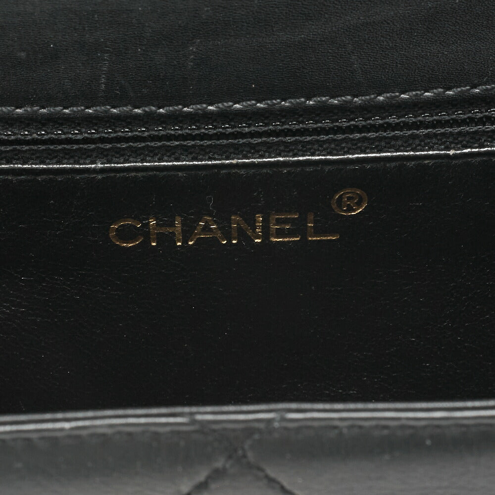 CHANEL Handbag Matelasse Turn Lock V Flap Calfskin Black Gold-Tone Hardware Pre-Owned - Vintage La Charme