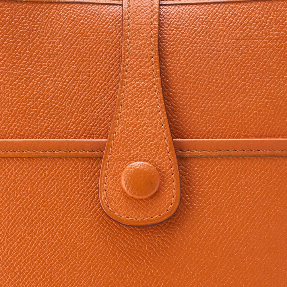 HERMES Evelyn PM 3 Trois Shoulder Bag Epson Leather Orange Silver-Tone Hardware Pre-Owned - Vintage La Charme