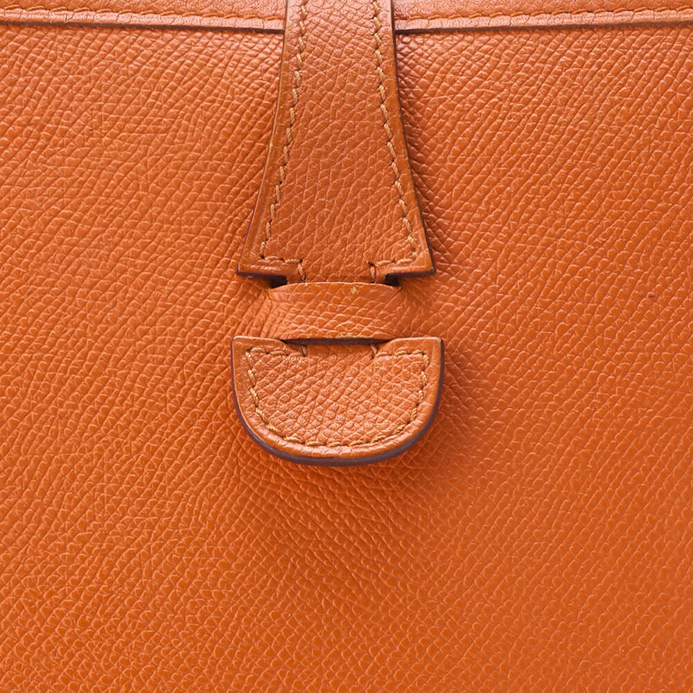 HERMES Evelyn PM 3 Trois Shoulder Bag Epson Leather Orange Silver-Tone Hardware Pre-Owned - Vintage La Charme