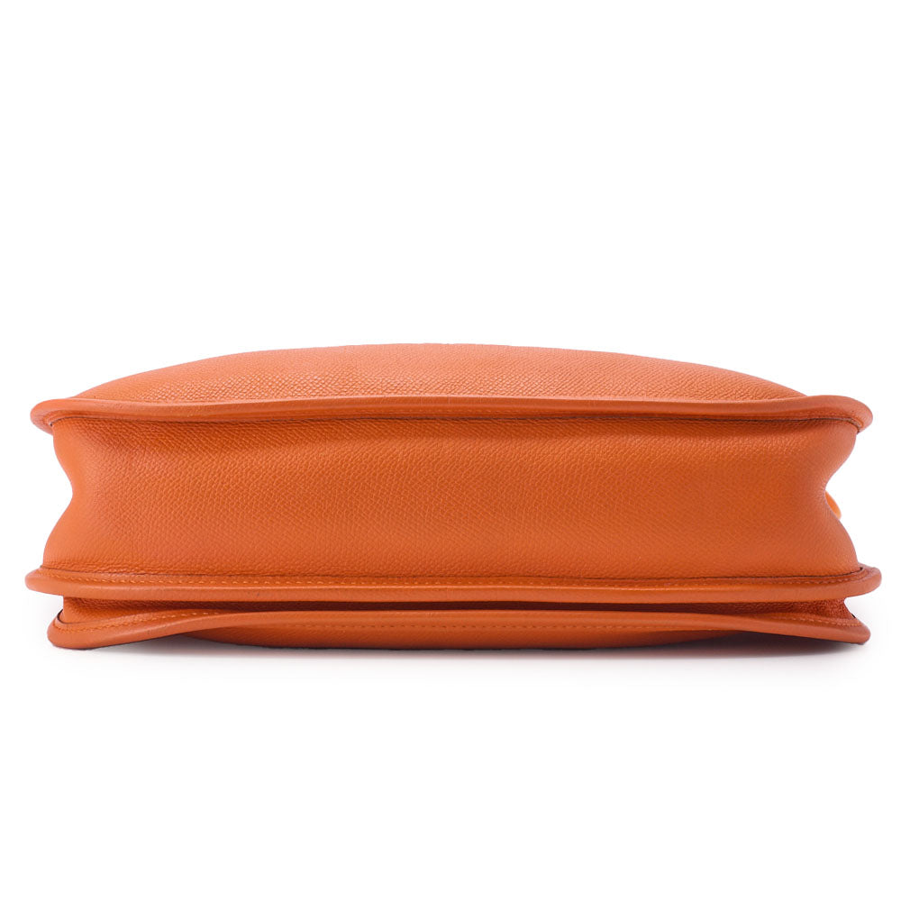 HERMES Evelyn PM 3 Trois Shoulder Bag Epson Leather Orange Silver-Tone Hardware Pre-Owned - Vintage La Charme