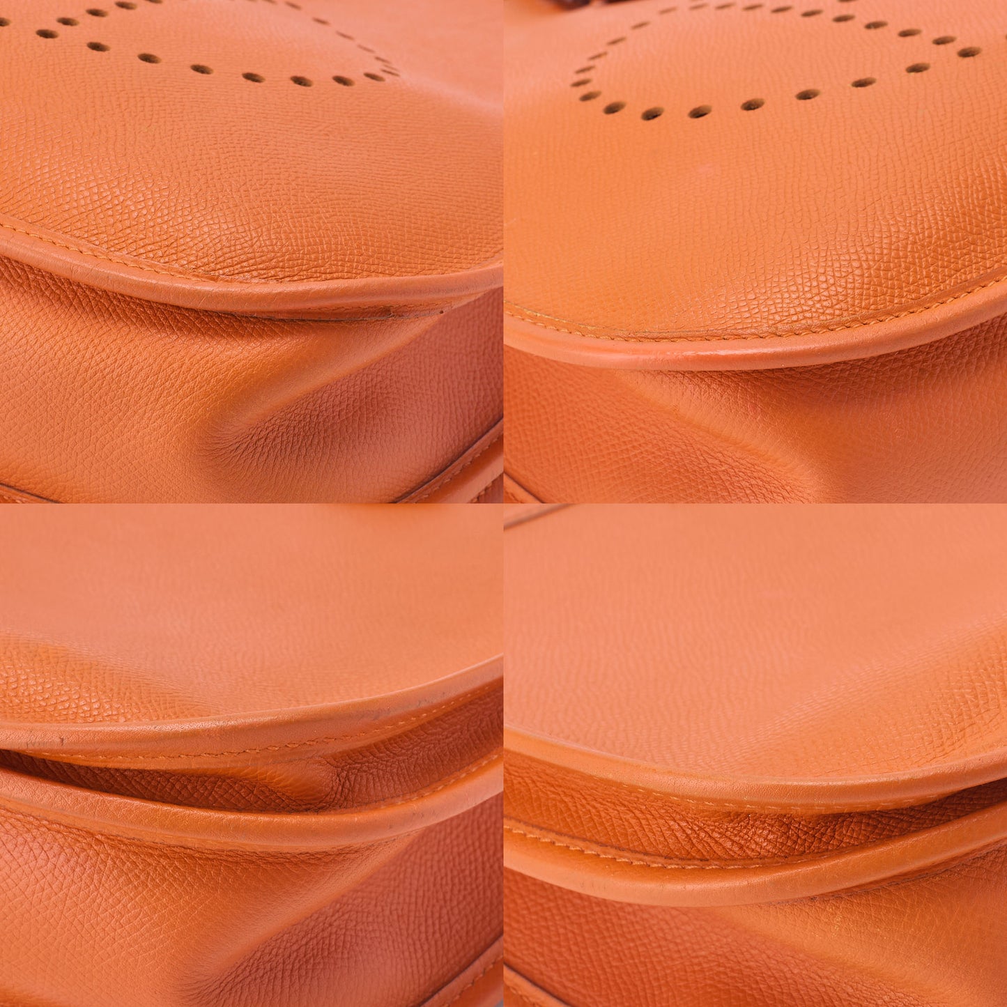 HERMES Evelyn PM 3 Trois Shoulder Bag Epson Leather Orange Silver-Tone Hardware Pre-Owned - Vintage La Charme