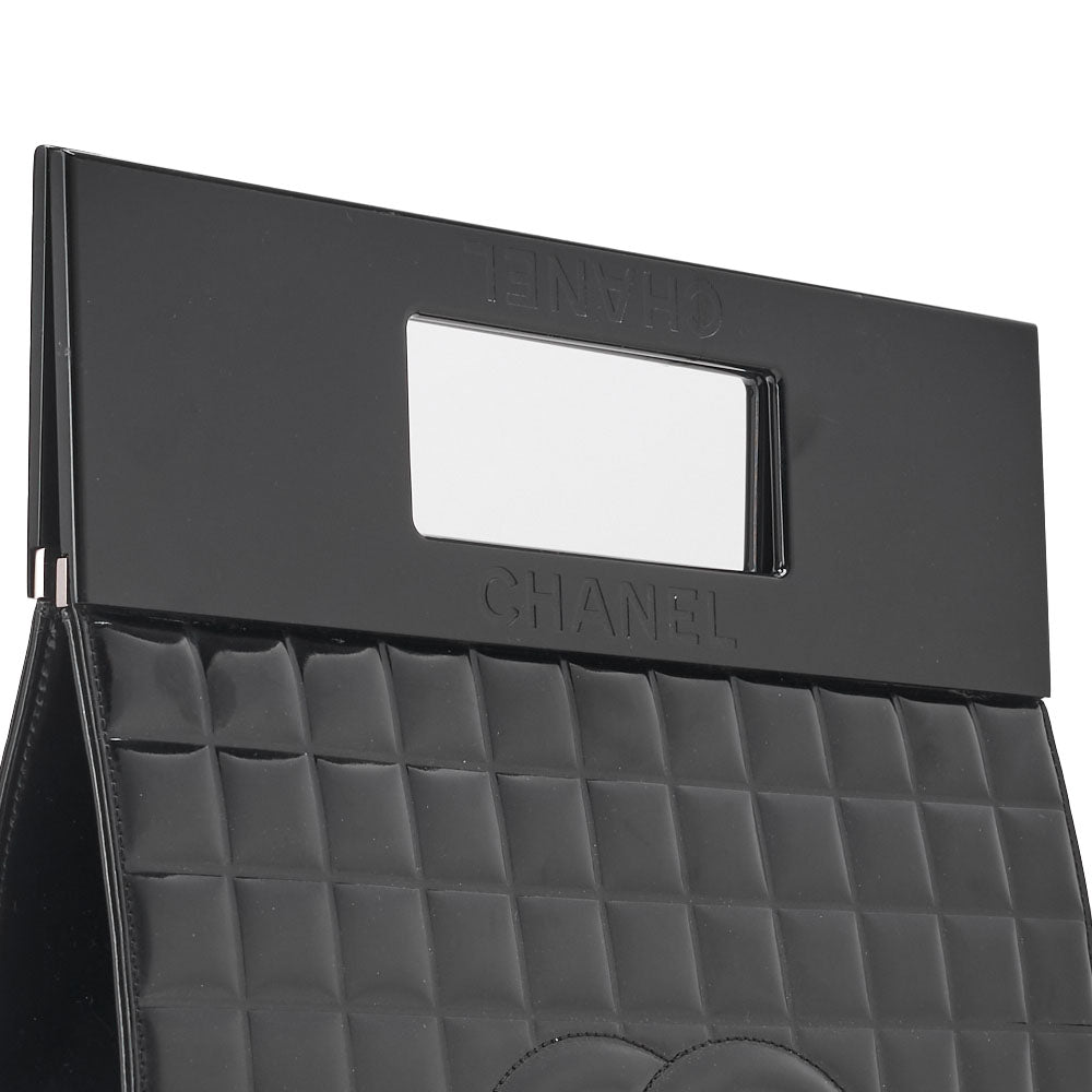 Chanel Shoulder Bag Chocolate Bar Enamel Black Silver-Tone Hardware Pre-Owned - Vintage La Charme