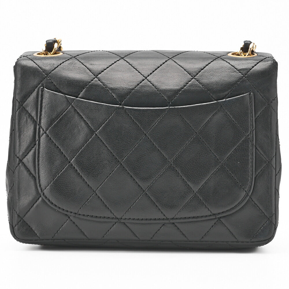 CHANEL Chain Shoulder Bag Mini Matelasse Lambskin Black Gold-Tone Hardware Pre-Owned - Vintage La Charme