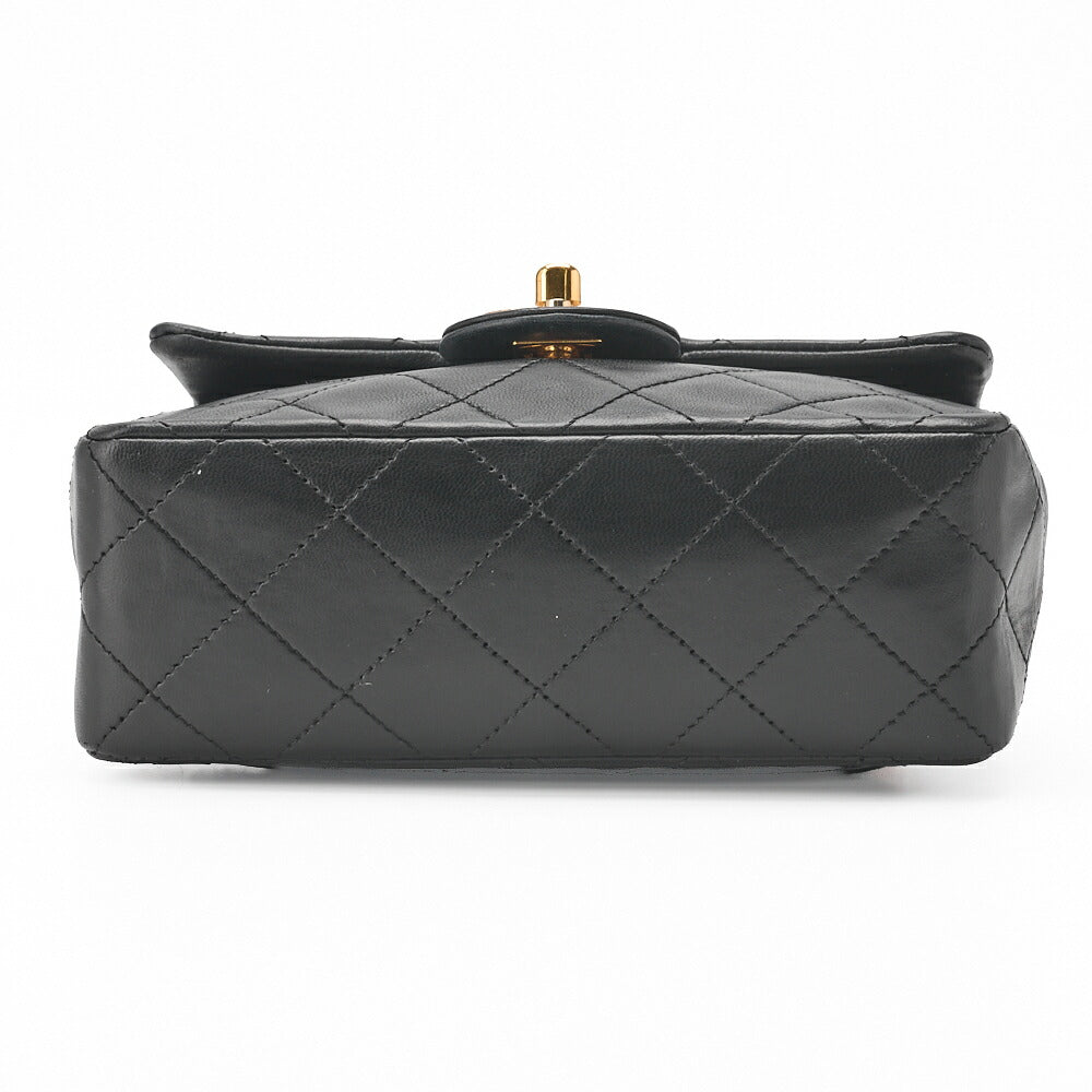 CHANEL Chain Shoulder Bag Mini Matelasse Lambskin Black Gold-Tone Hardware Pre-Owned - Vintage La Charme