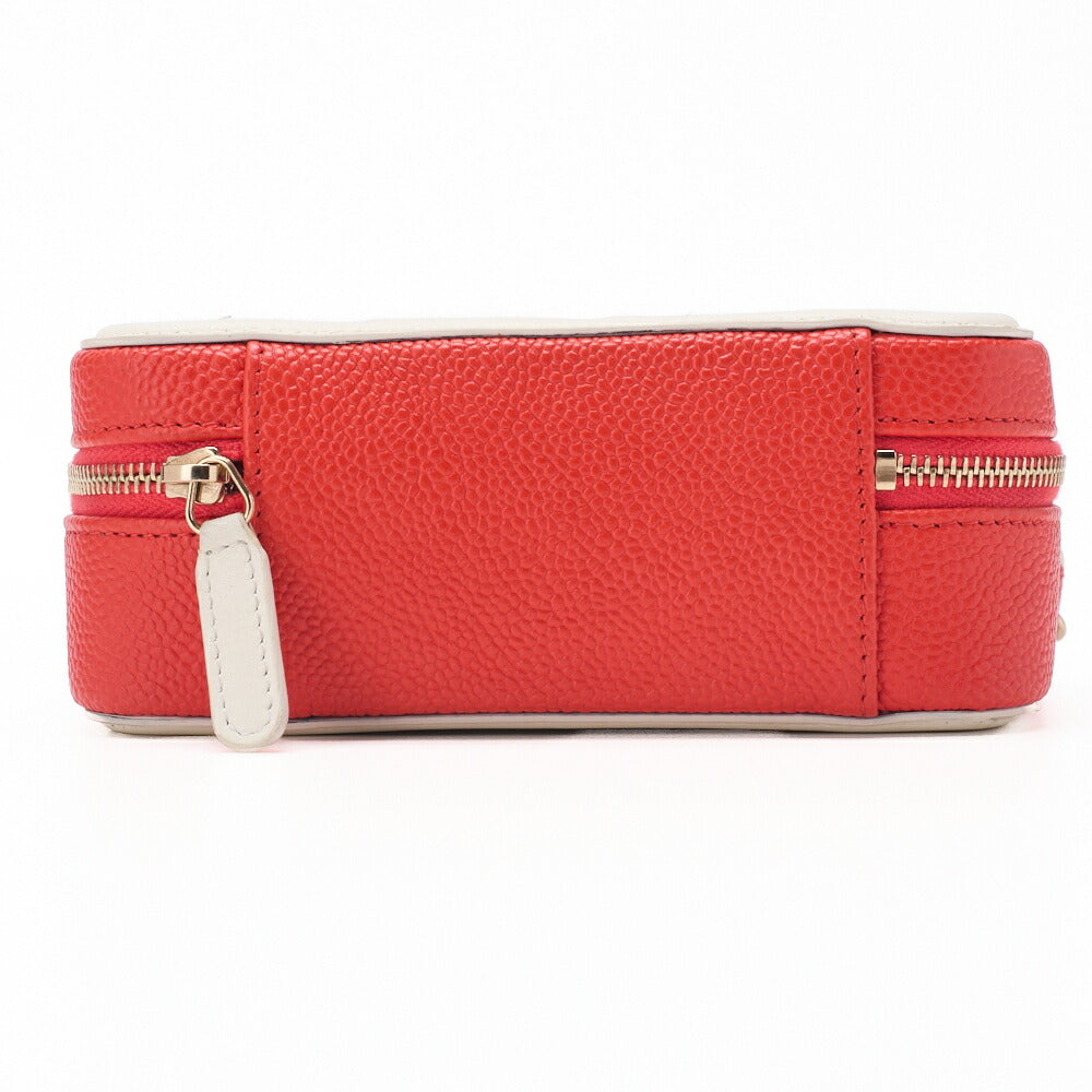 CHANEL Shoulder Bag Coco Mark CC Filigree Mini Caviar Skin Red Gold-Tone Hardware Pre-Owned - Vintage La Charme