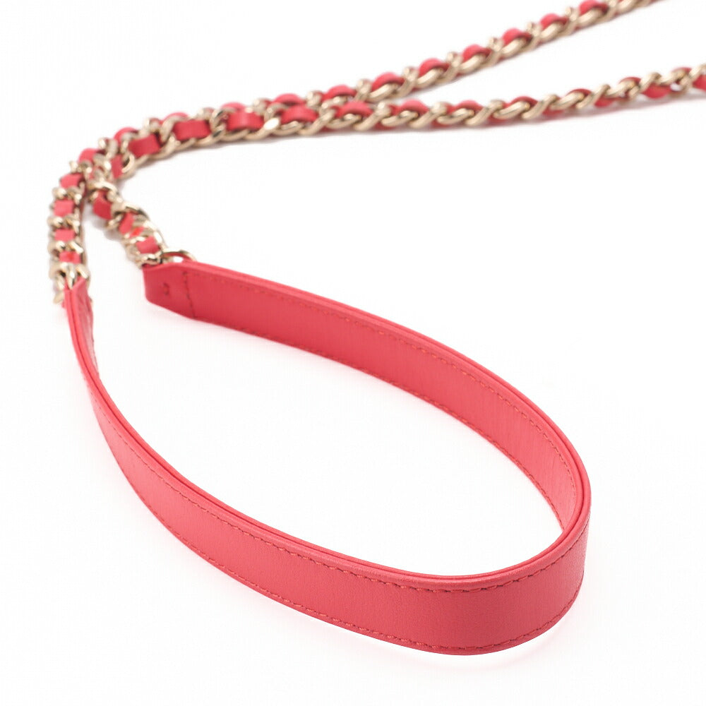 CHANEL Shoulder Bag Coco Mark CC Filigree Mini Caviar Skin Red Gold-Tone Hardware Pre-Owned - Vintage La Charme