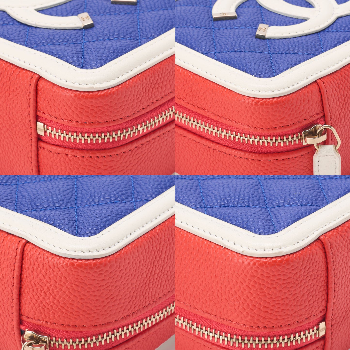 CHANEL Shoulder Bag Coco Mark CC Filigree Mini Caviar Skin Red Gold-Tone Hardware Pre-Owned - Vintage La Charme