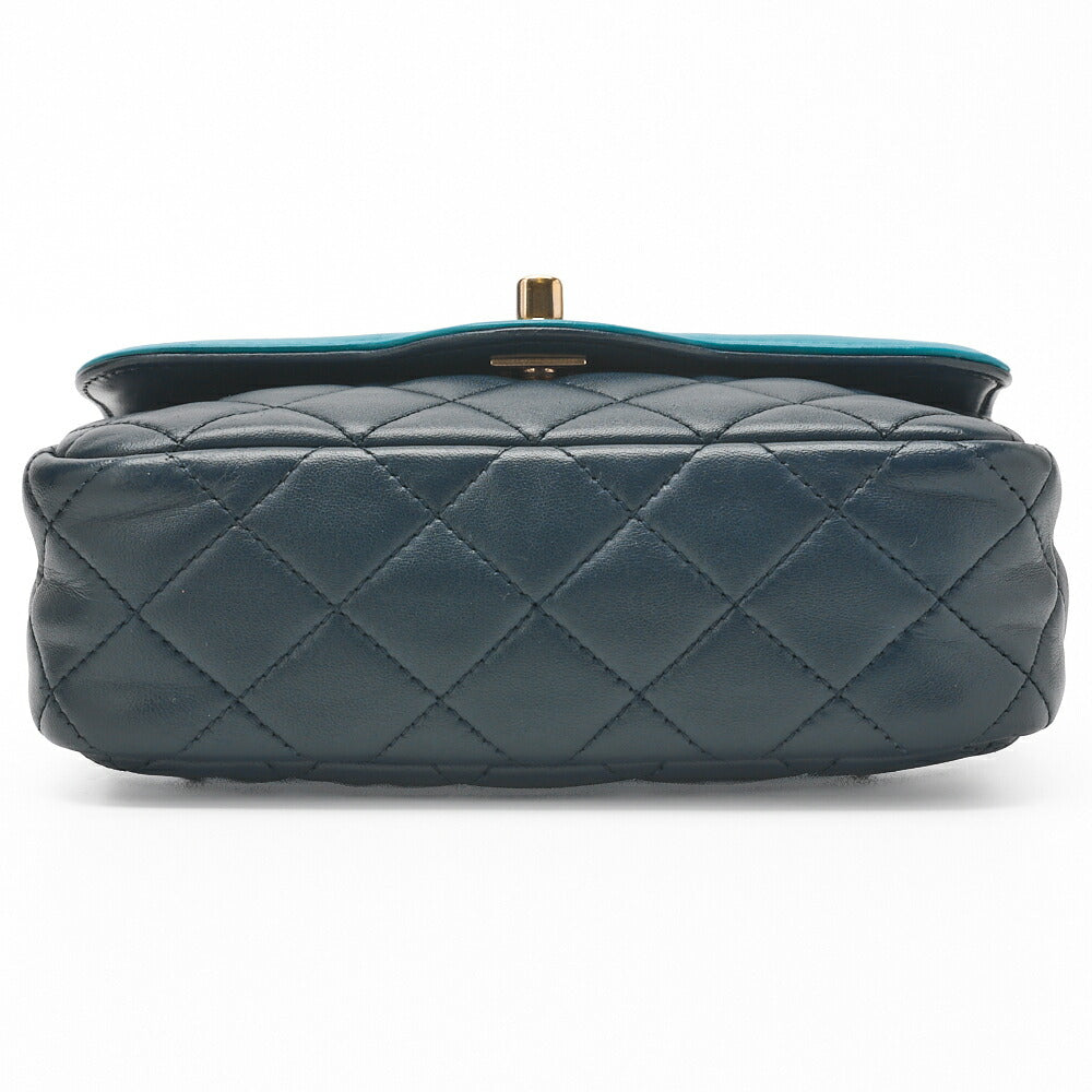 CHANEL Mini Shoulder Bag Matelasse Turn Lock Lambskin Bicolor Gold-Tone Hardware Pre-Owned - Vintage La Charme