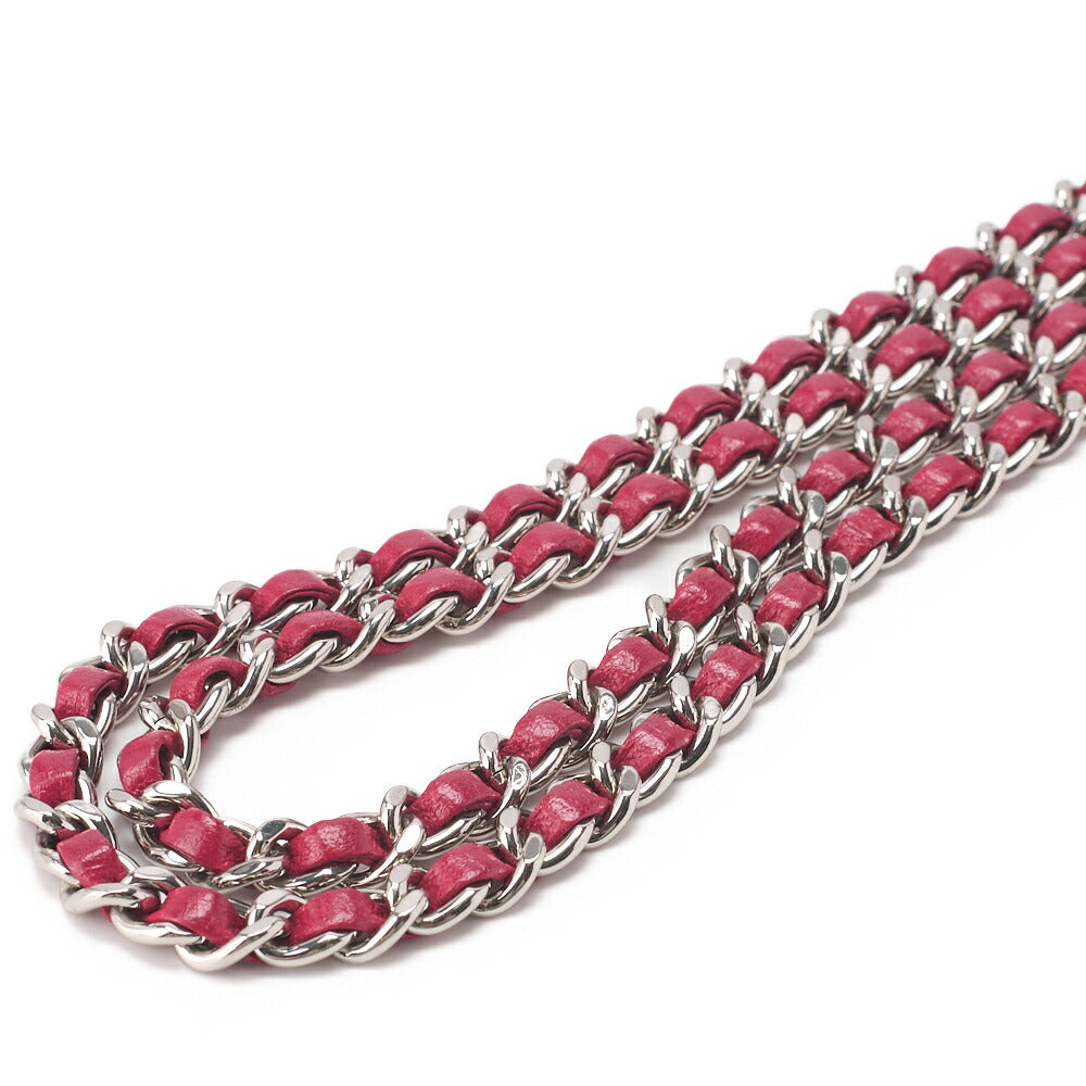 CHANEL Chain Wallet, Matelasse, Calfskin, Red, Silver-Tone Hardware, Pre-Owned - Vintage La Charme