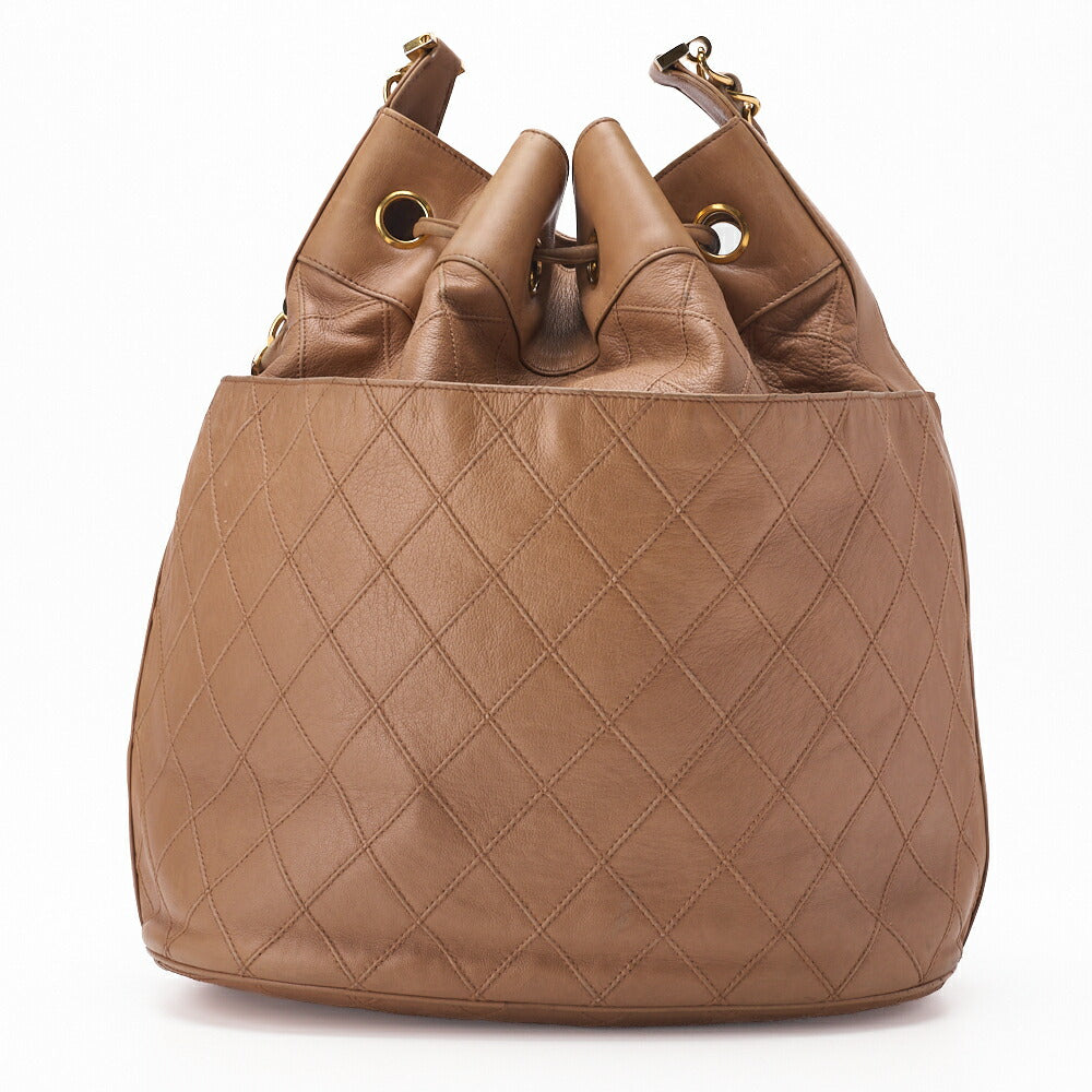 Chanel Shoulder Bag Bikorore Coco Charm Lambskin Beige Gold-Tone Hardware Pre-Owned - Vintage La Charme