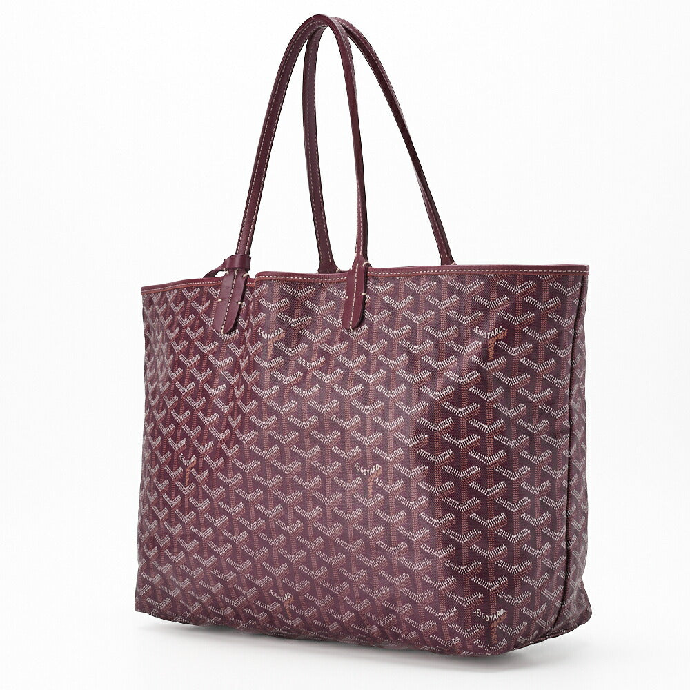 Goyard Saint Louis PM Tote Bag Coated Canvas Bordeaux Silver-Tone Hardware Pre-Owned - Vintage La Charme