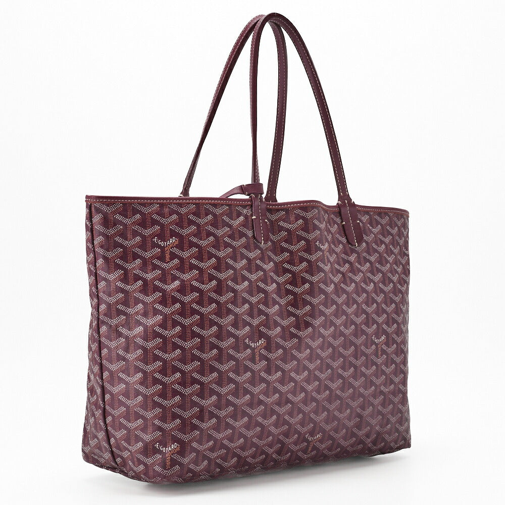 Goyard Saint Louis PM Tote Bag Coated Canvas Bordeaux Silver-Tone Hardware Pre-Owned - Vintage La Charme