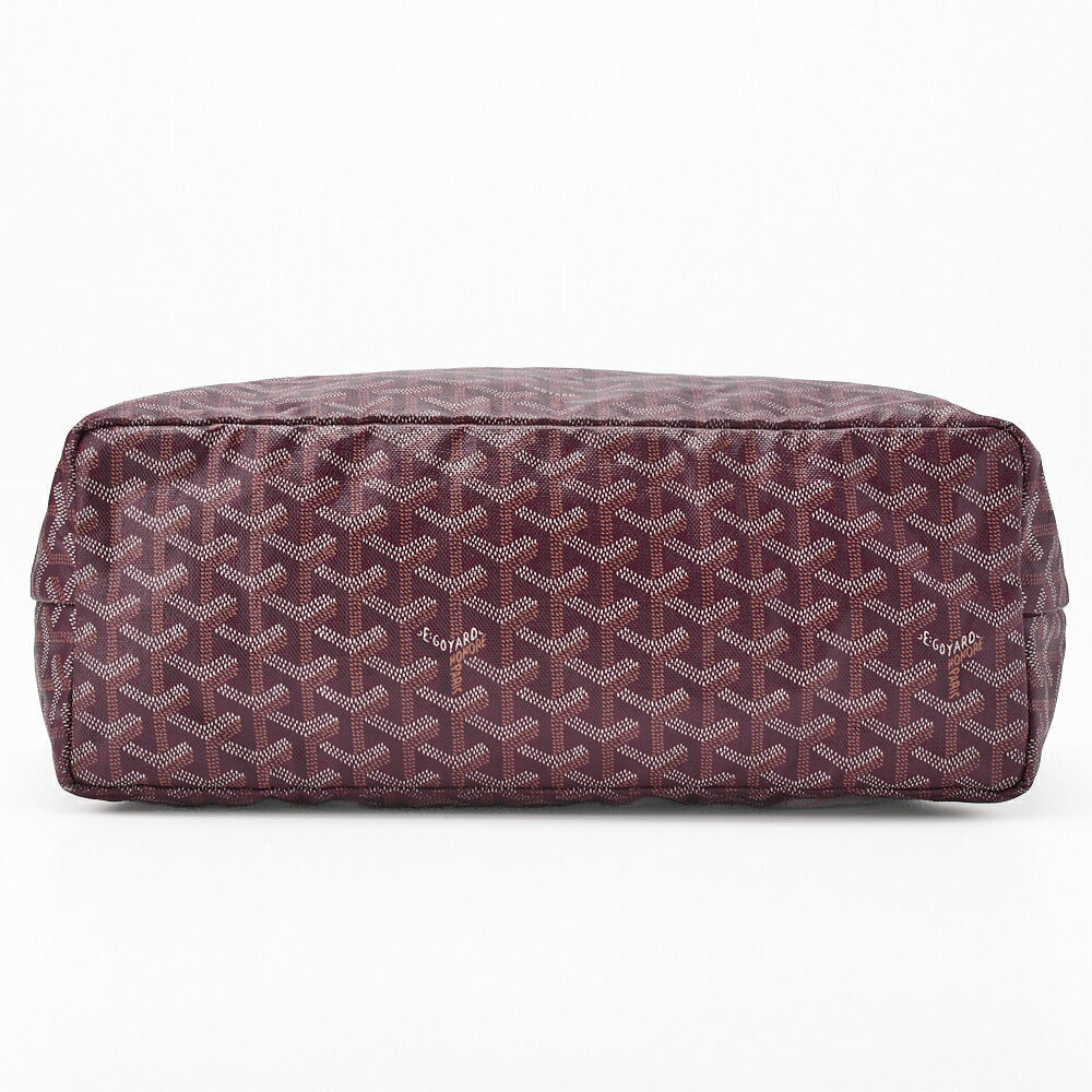 Goyard Saint Louis PM Tote Bag Coated Canvas Bordeaux Silver-Tone Hardware Pre-Owned - Vintage La Charme