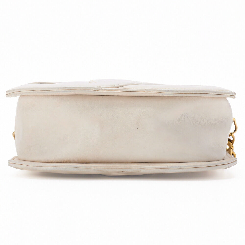CHANEL Shoulder Bag, Coco Mark Fringe, Lambskin, White, Gold-Tone Hardware, Pre-Owned - Vintage La Charme