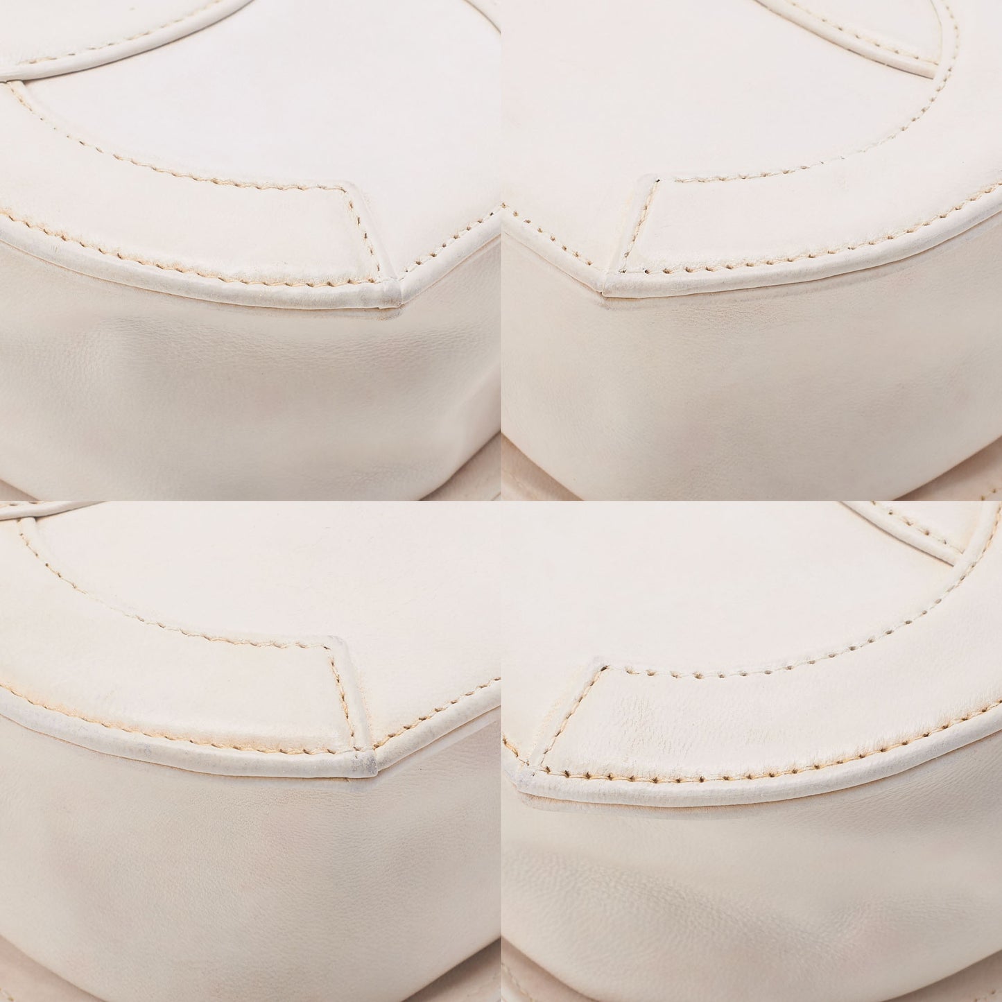CHANEL Shoulder Bag, Coco Mark Fringe, Lambskin, White, Gold-Tone Hardware, Pre-Owned - Vintage La Charme