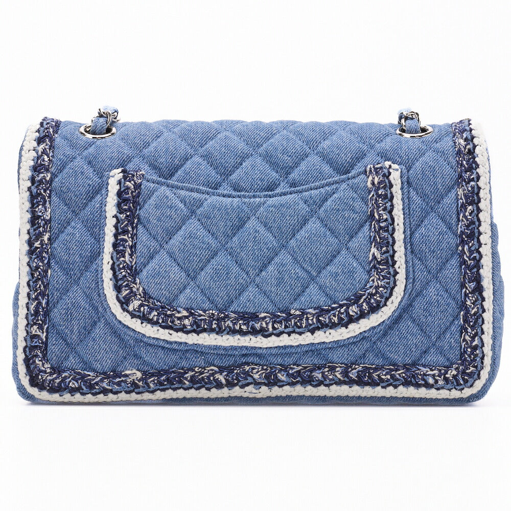 CHANEL Shoulder Bag Matelasse Denim Blue Single Flap Turn Lock Silver-Tone Hardware Pre-Owned - Vintage La Charme