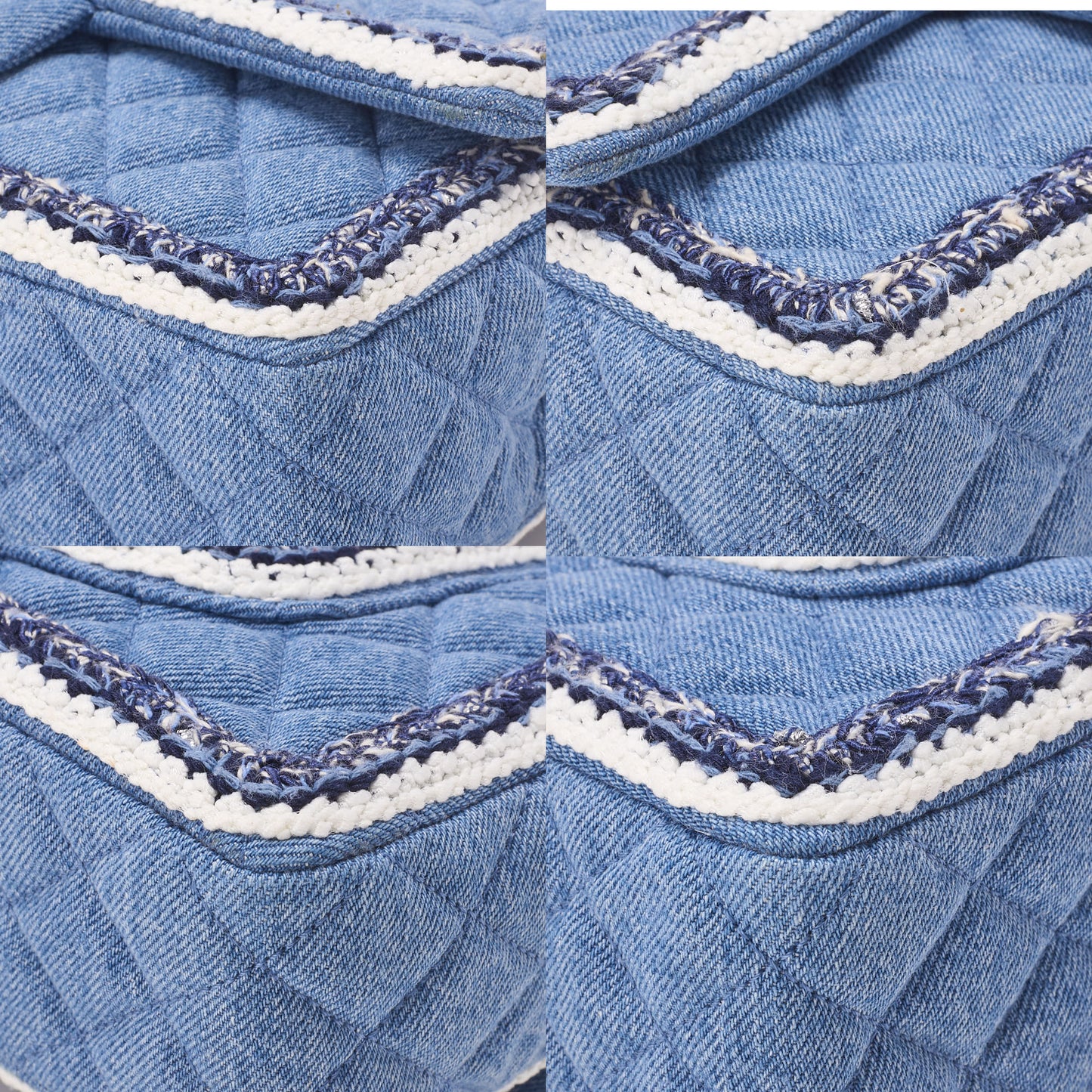 CHANEL Shoulder Bag Matelasse Denim Blue Single Flap Turn Lock Silver-Tone Hardware Pre-Owned - Vintage La Charme