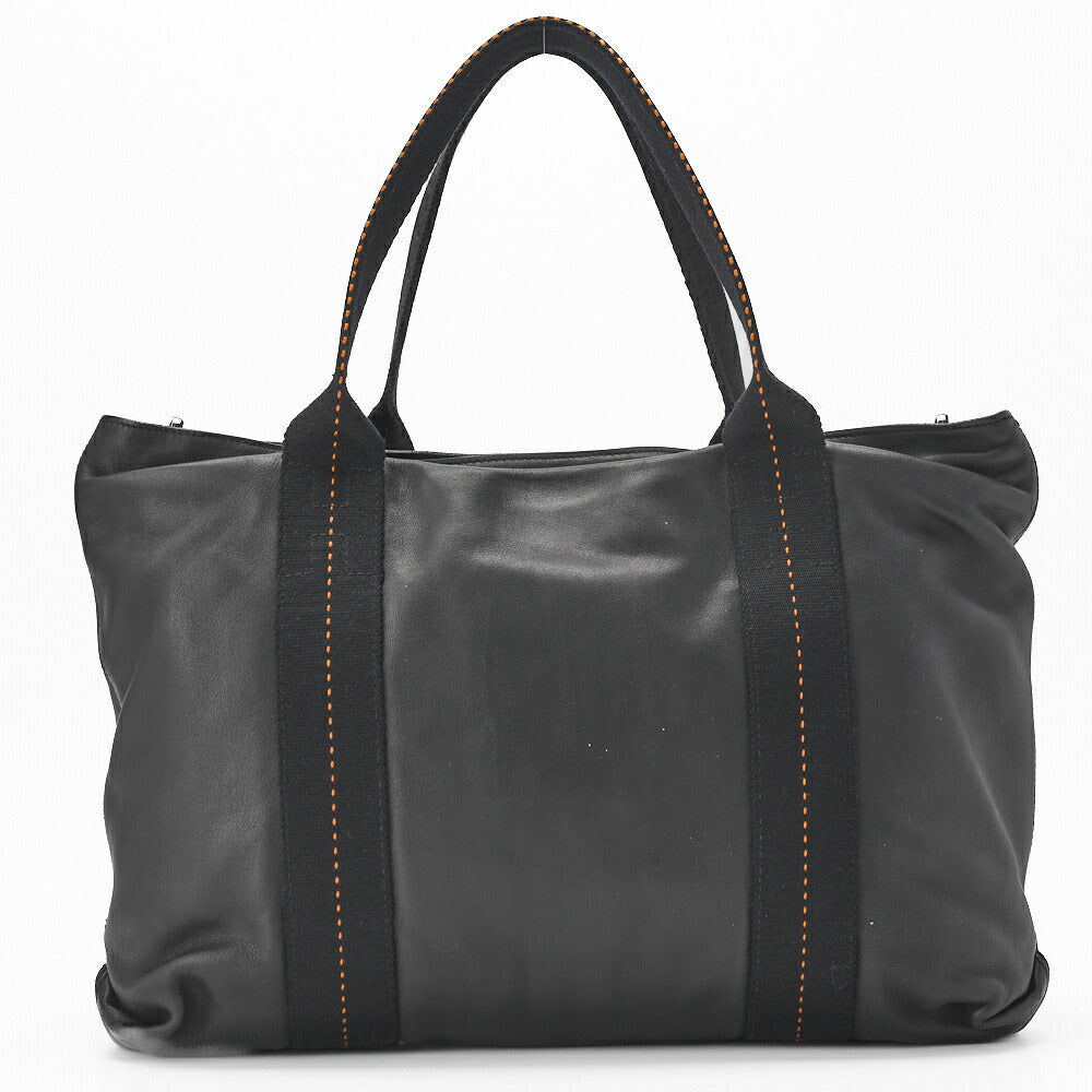 HERMES Caravan Horizontal MM 2WAY Tote Bag Vodelma Black Silver-Tone Hardware Pre-Owned - Vintage La Charme