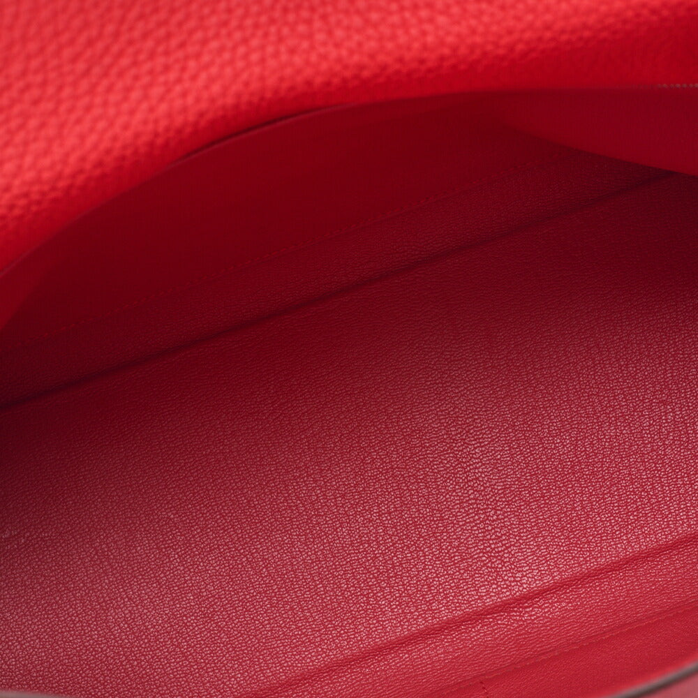 HERMES Kelly 35 2WAY Handbag Tryon Clemence Bougainvillea Silver-Tone Hardware Pre-Owned - Vintage La Charme