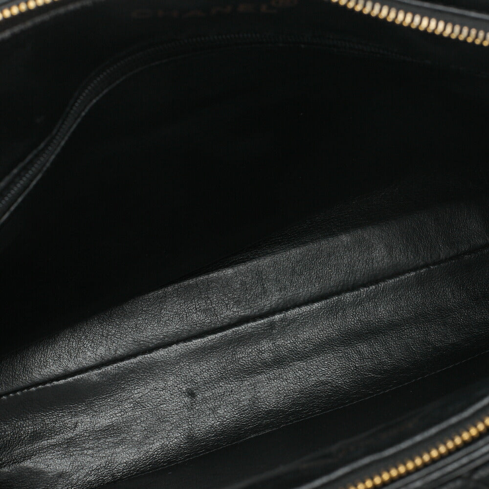 CHANEL Shoulder Bag Matelasse Caviar Skin Black Gold-Tone Hardware Pre-Owned - Vintage La Charme