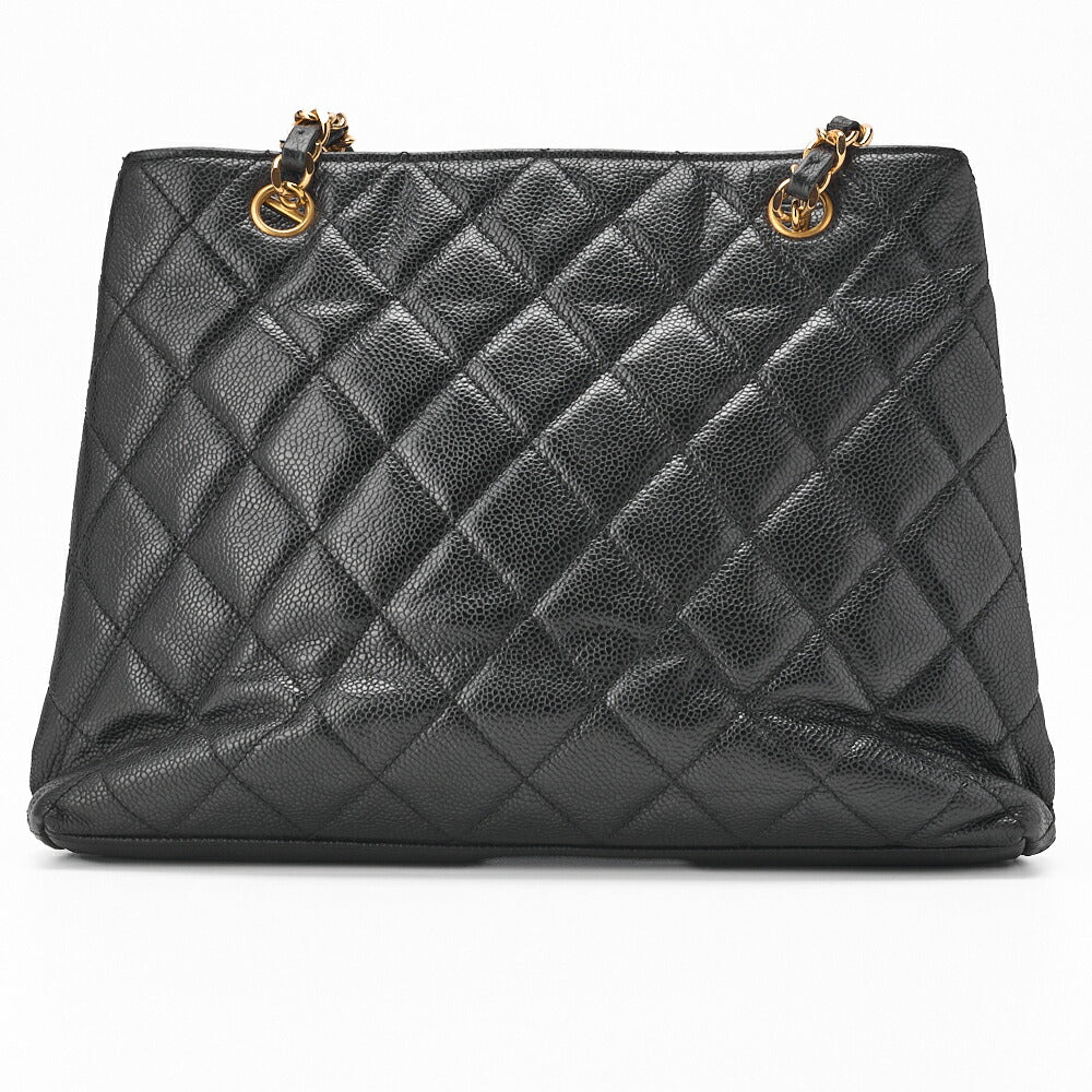 CHANEL Shoulder Bag, Matelasse, Caviar Skin, Black, Gold-Tone Hardware, Pre-Owned - Vintage La Charme