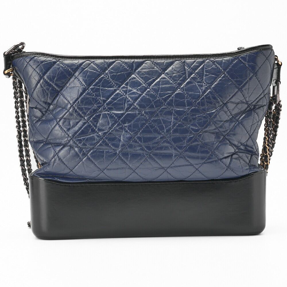 CHANEL Chain Shoulder Bag Matelasse Canvas Black Gold-Tone Hardware Pre-Owned - Vintage La Charme