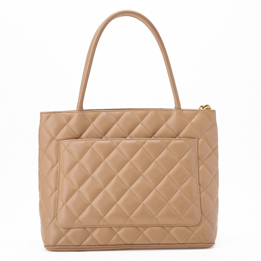 CHANEL Tote Bag, Matelasse Reprint, Caviar Skin, Beige, Gold-Tone Hardware, Pre-Owned - Vintage La Charme