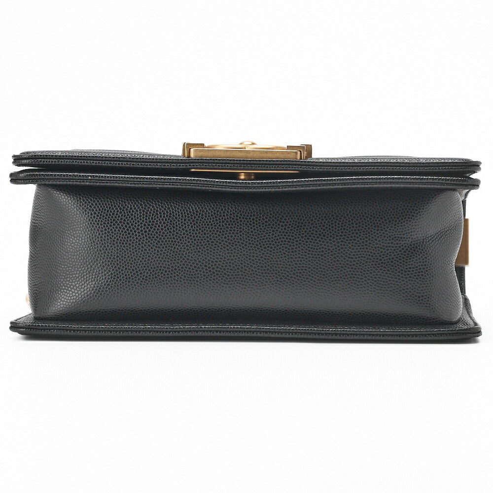 CHANEL Boy Chanel Matelasse Chain Shoulder Bag Caviar Skin Black Gold-Tone Hardware Pre-Owned - Vintage La Charme
