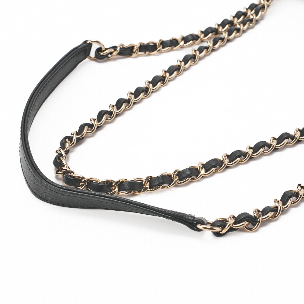 Chanel Shoulder Bag, V Stitch, Chain Shoulder, Lambskin, Black, Gold-Tone Hardware, Pre-Owned - Vintage La Charme