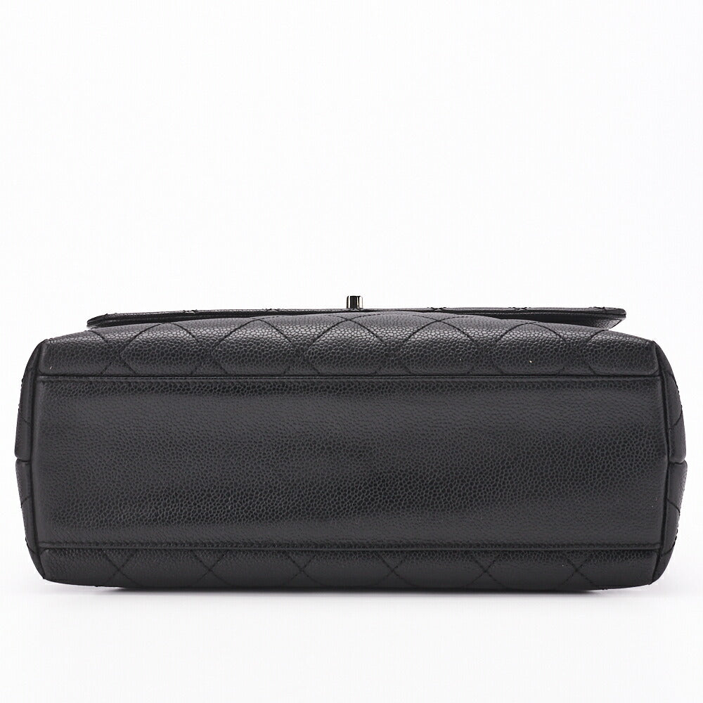 CHANEL Handbag, Matelasse, Turn Lock, Caviar Skin, Black, Silver-Tone Hardware, Pre-Owned - Vintage La Charme