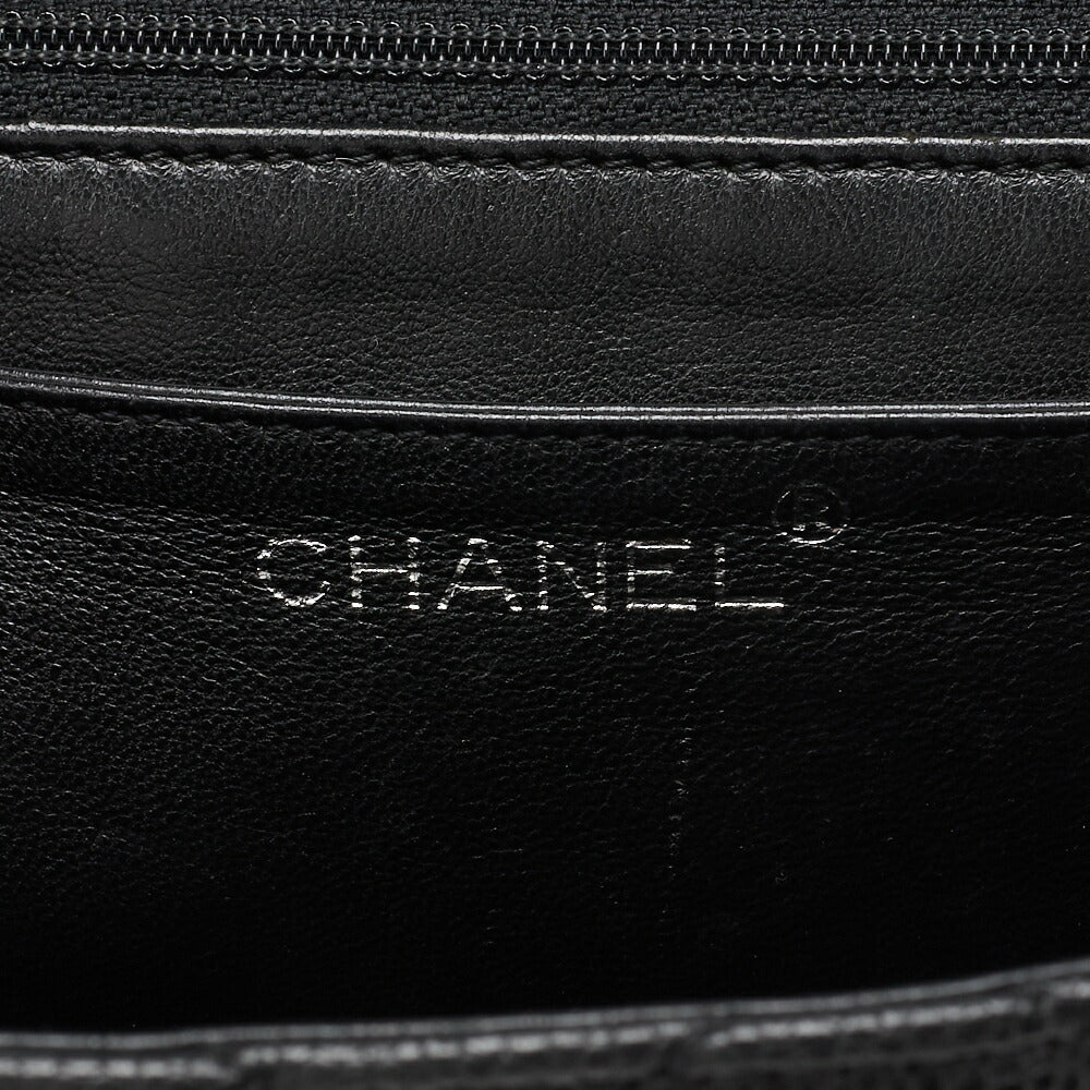 CHANEL Handbag, Matelasse, Turn Lock, Caviar Skin, Black, Silver-Tone Hardware, Pre-Owned - Vintage La Charme