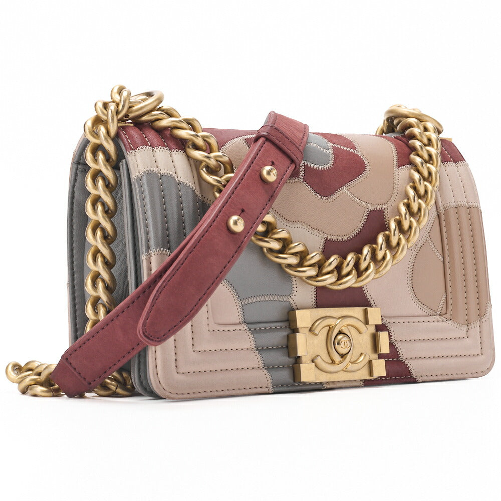 CHANEL Boy Chanel Shoulder Bag Matelasse Chain Shoulder Calfskin Sparkle Leather Multicolor Gold-Tone Hardware Pre-Owned - Vintage La Charme