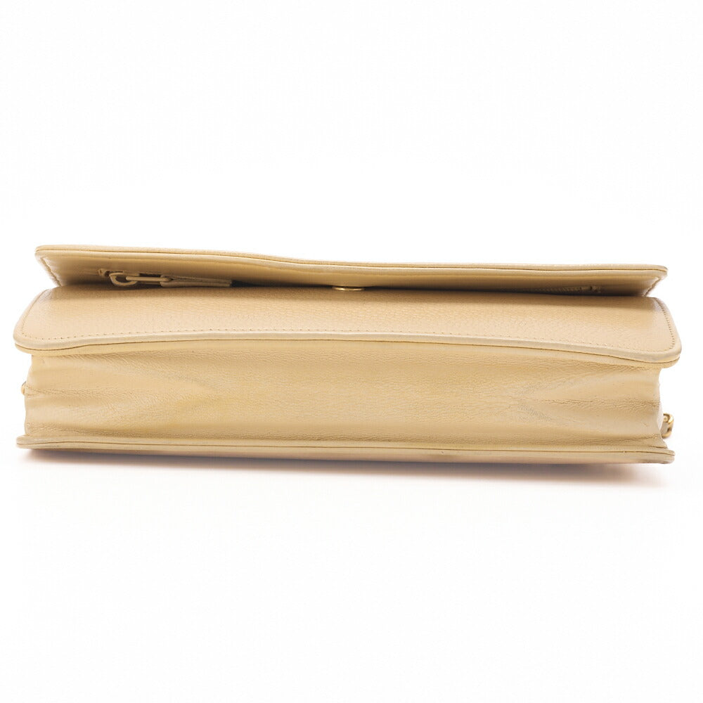 Chanel Shoulder Bag Chain Wallet Caviar Skin Beige Gold-Tone Hardware Pre-Owned - Vintage La Charme