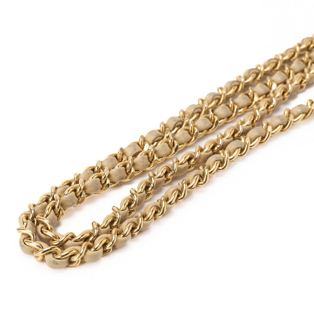 Chanel Shoulder Bag Chain Wallet Caviar Skin Beige Gold-Tone Hardware Pre-Owned - Vintage La Charme
