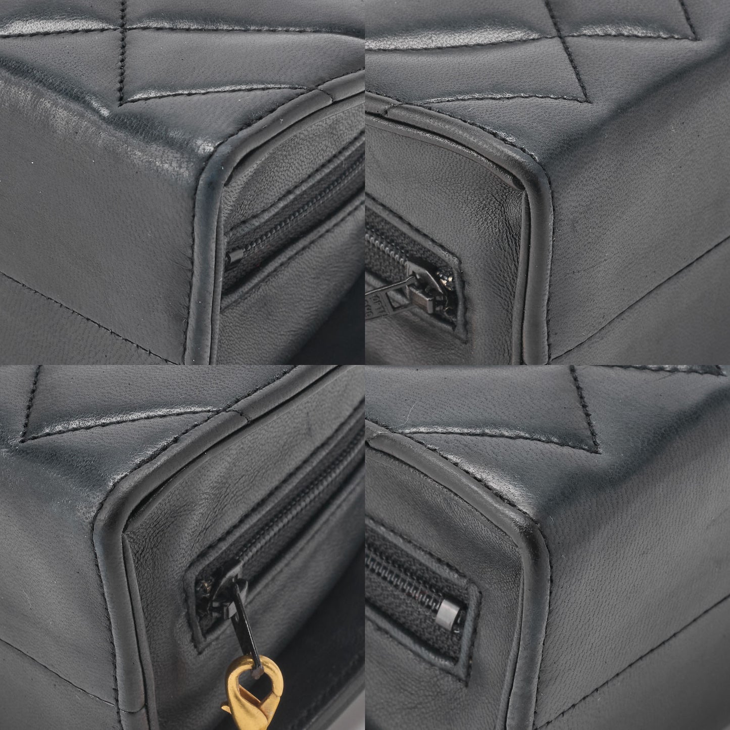 CHANEL Shoulder Bag Half Moon Matelasse Lambskin Black Gold-Tone Hardware Pre-Owned - Vintage La Charme