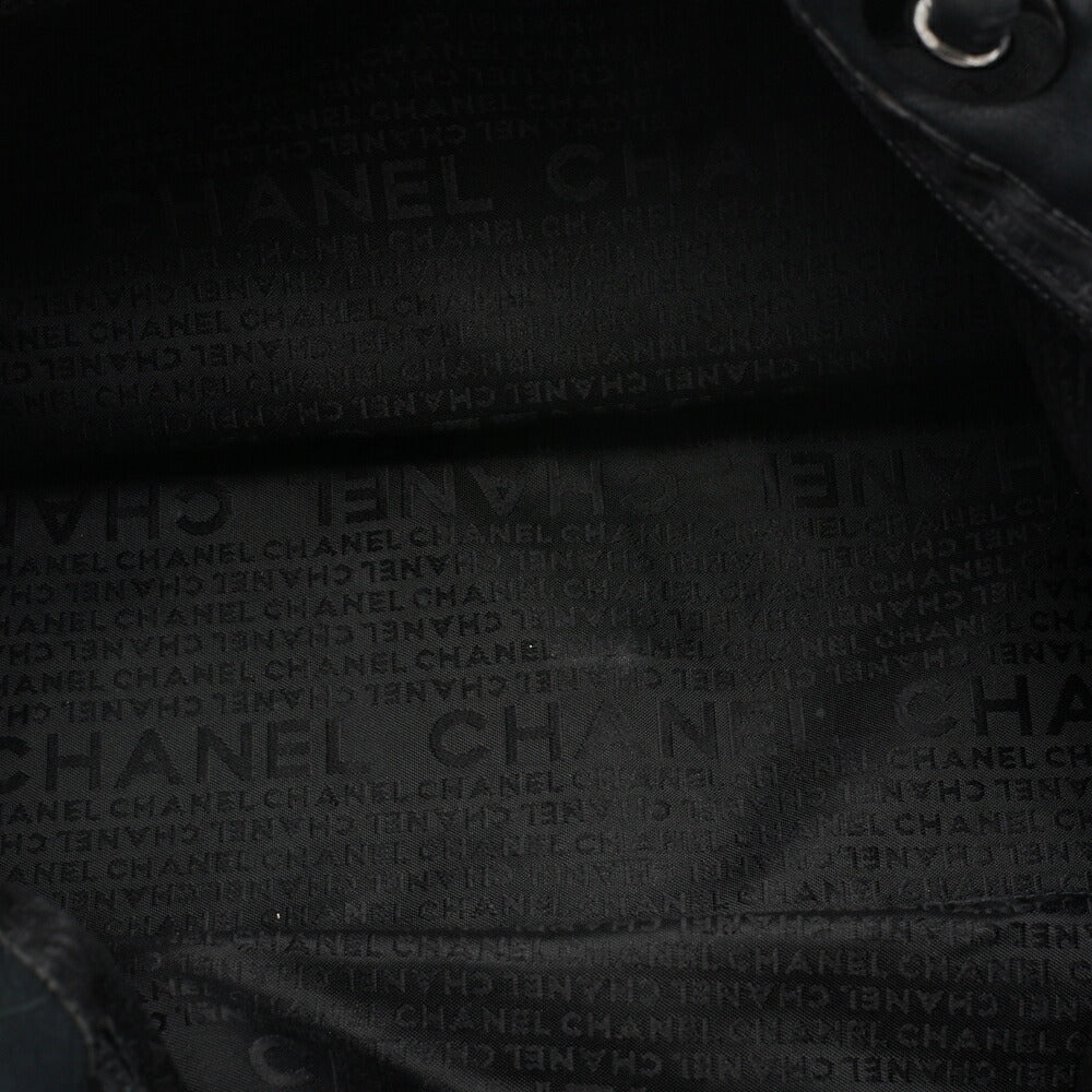 CHANEL Large Tote Bag Camellia Line Lambskin Black Silver-Tone Hardware Pre-Owned - Vintage La Charme