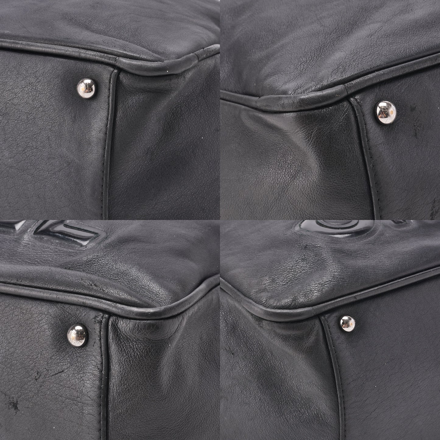 CHANEL Large Tote Bag Camellia Line Lambskin Black Silver-Tone Hardware Pre-Owned - Vintage La Charme